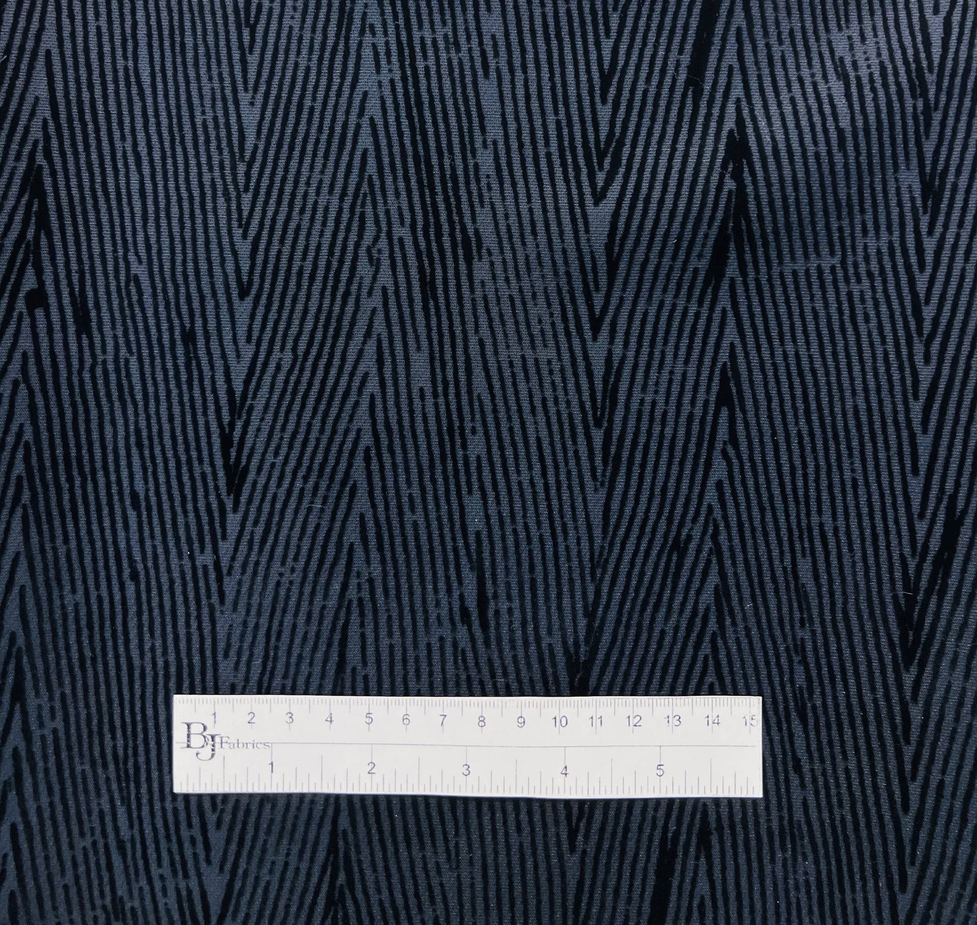Couture Flocked Silk and Wool In Navy