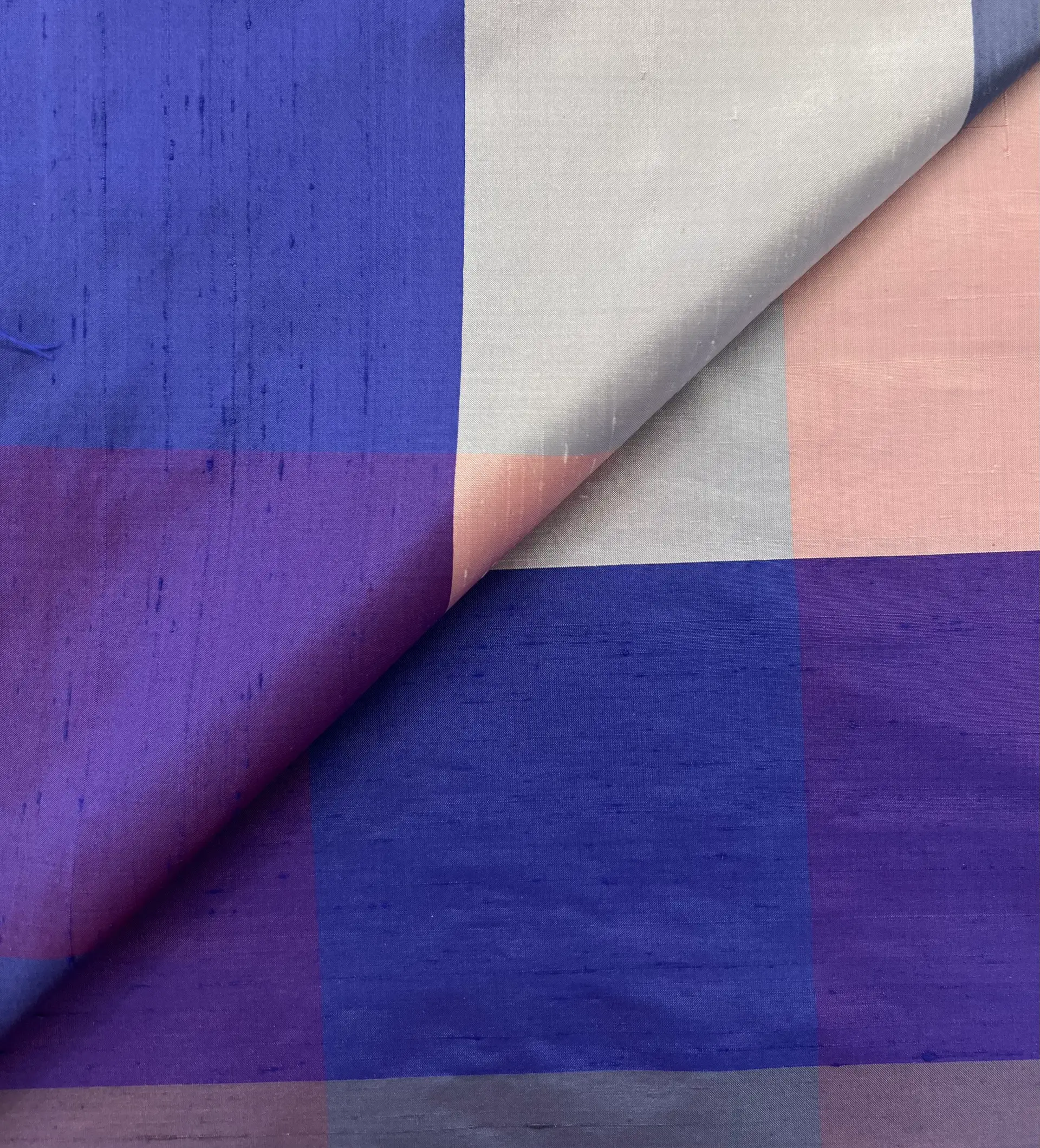 Pure Silk Shantung Gingham