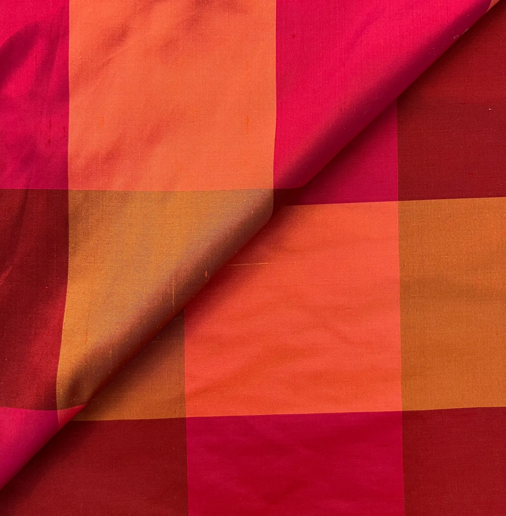 Pure Silk Shantung Gingham