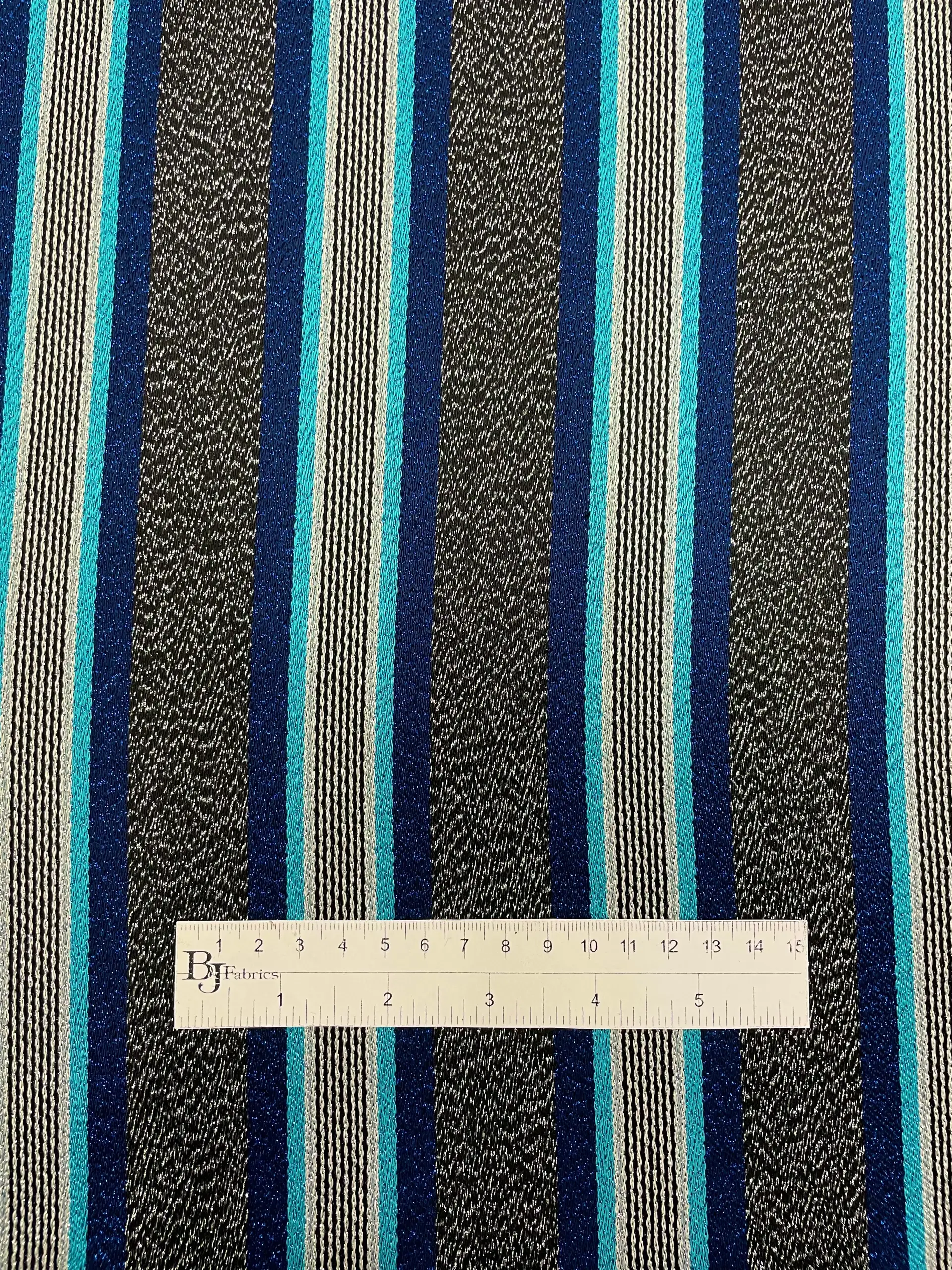 Cotton-Blend Metallic Stripe in Royal Blue