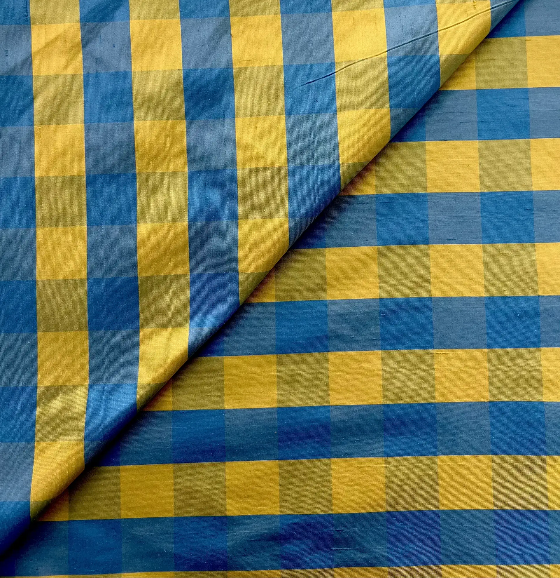 Pure Silk Shantung Gingham