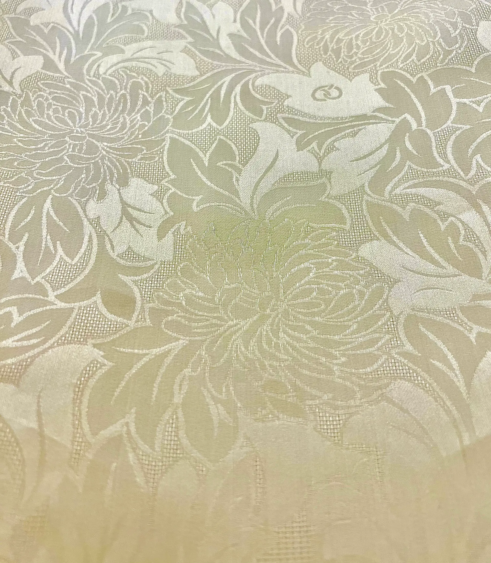 Pure Silk Gazar Jacquard in Ivory