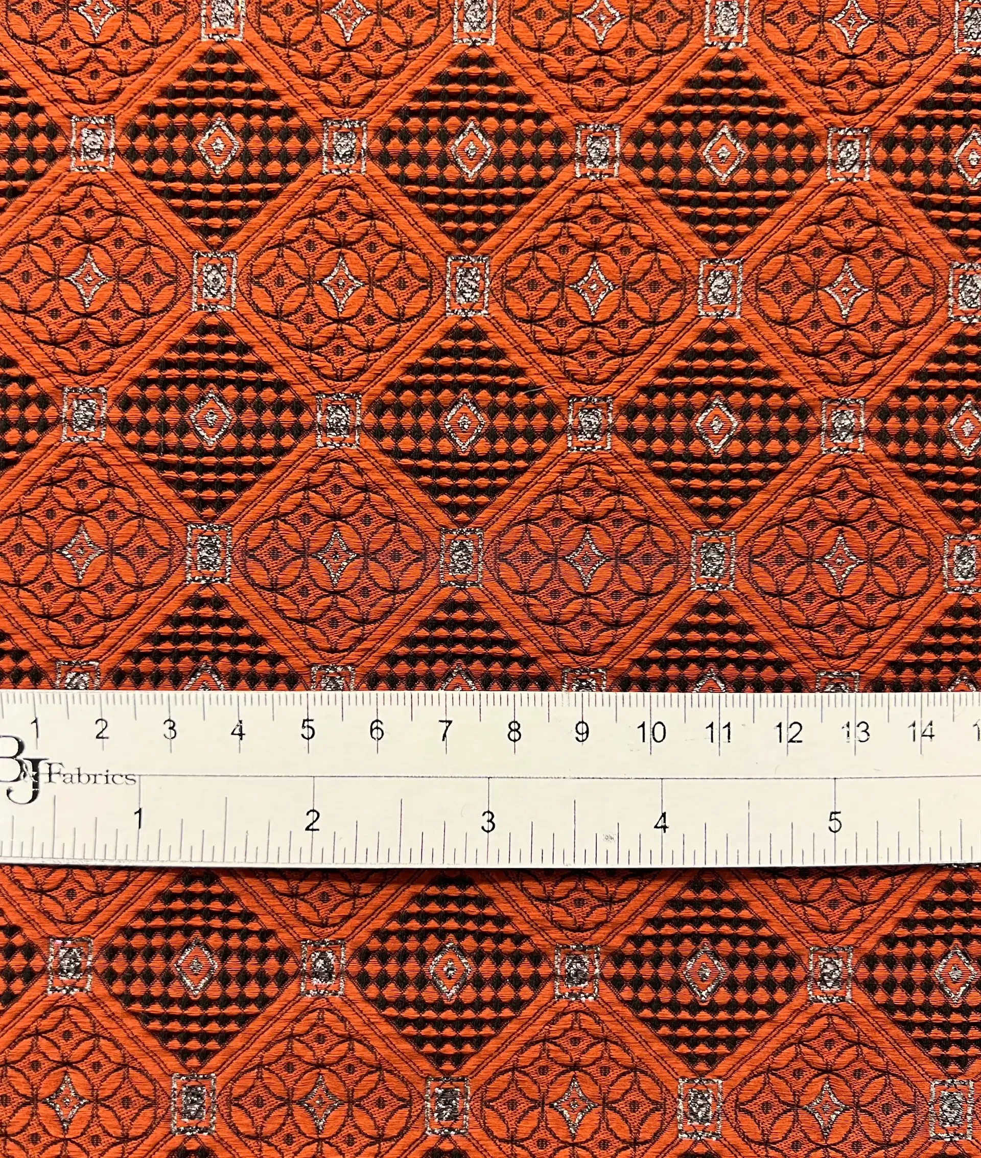 Stretch Geometric Polyester Metallic Brocade