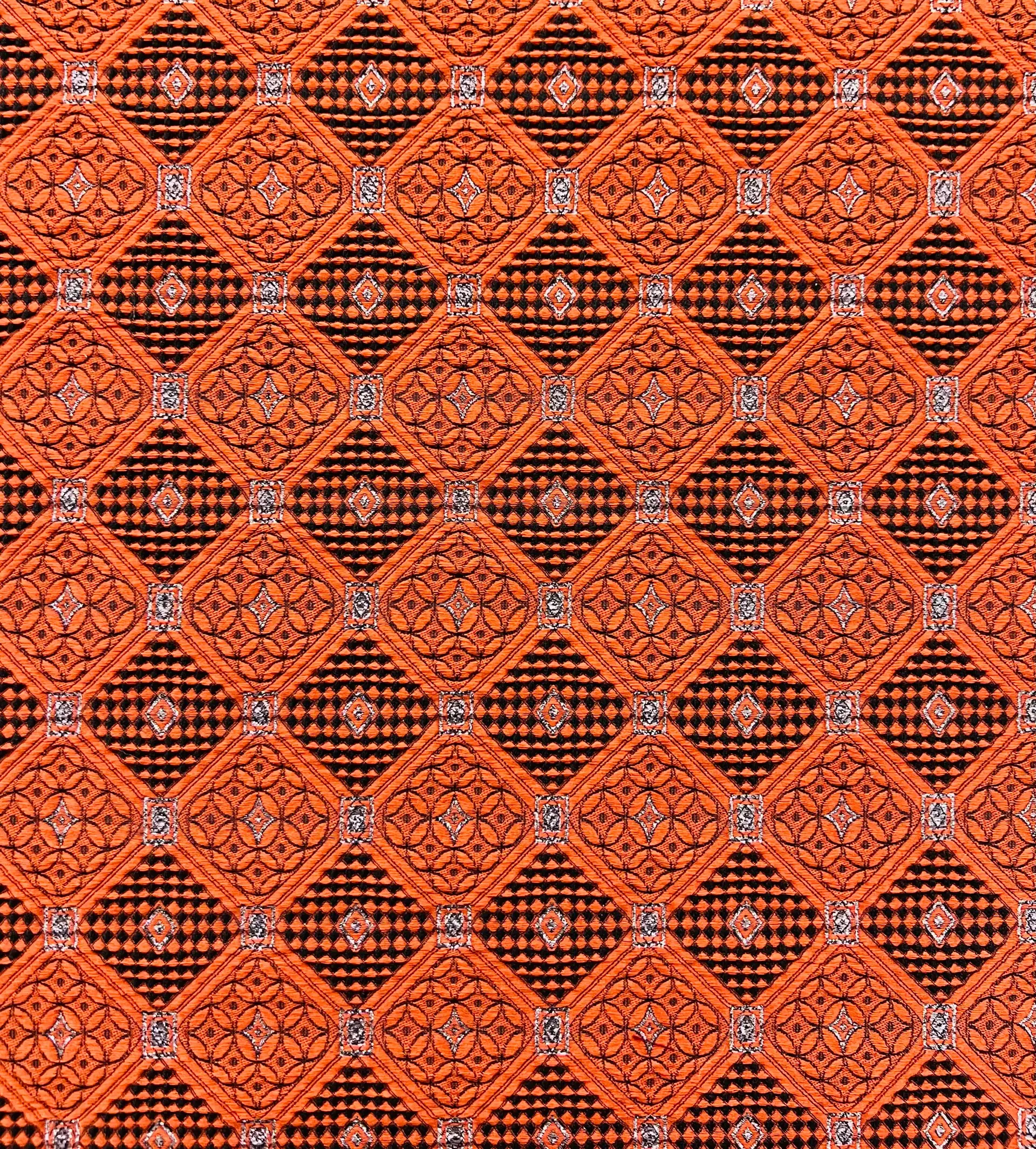Stretch Geometric Polyester Metallic Brocade