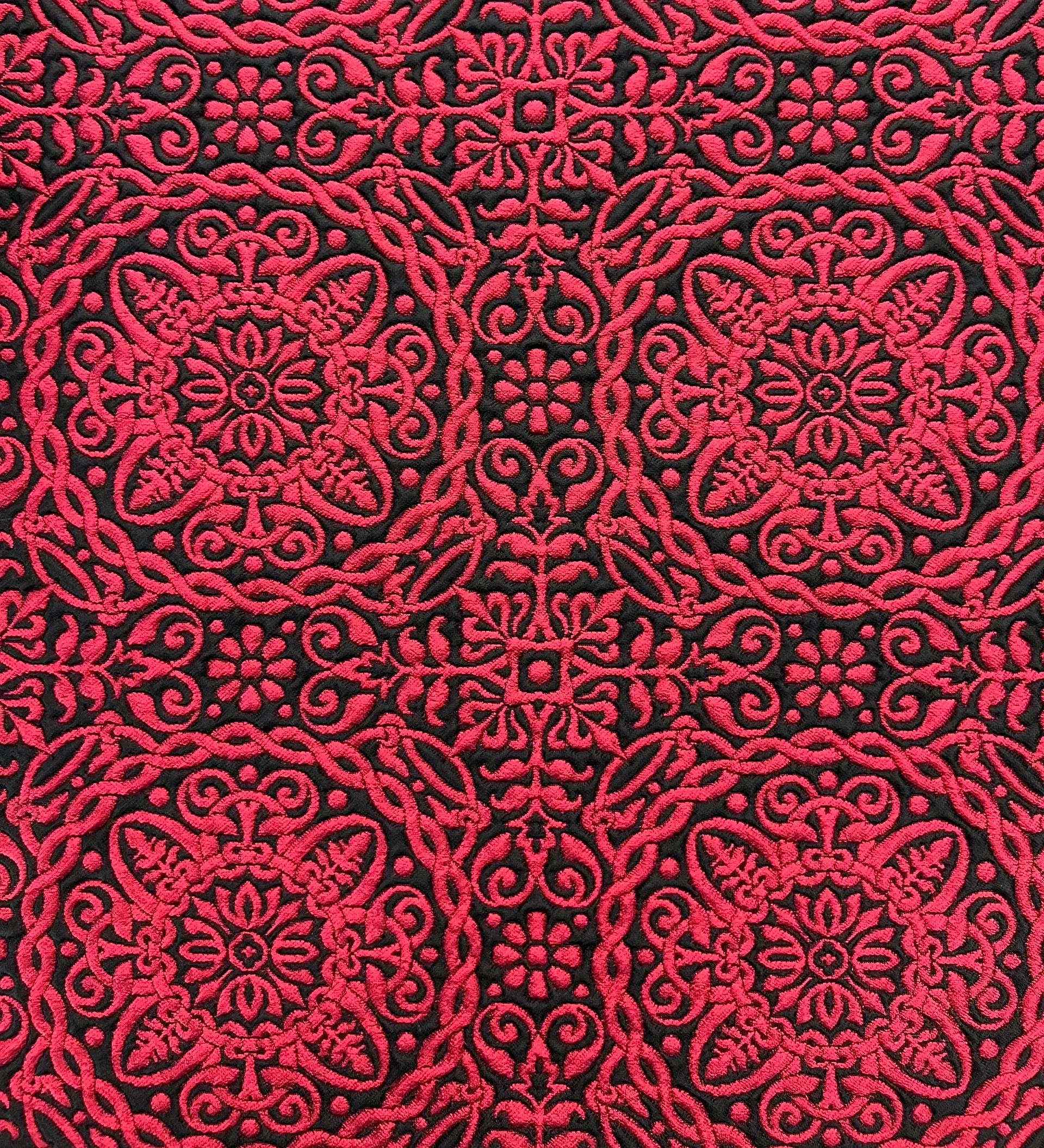 Celtic Style Brocade in Red & Black