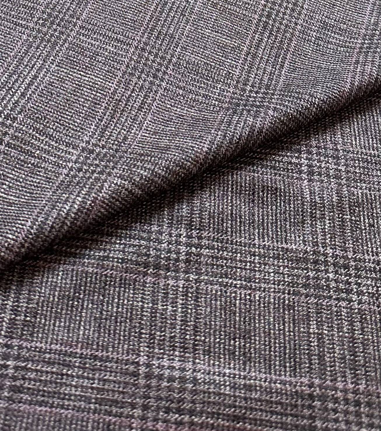 Made in Italy Wool Bamboo Plaid in Grape Juice