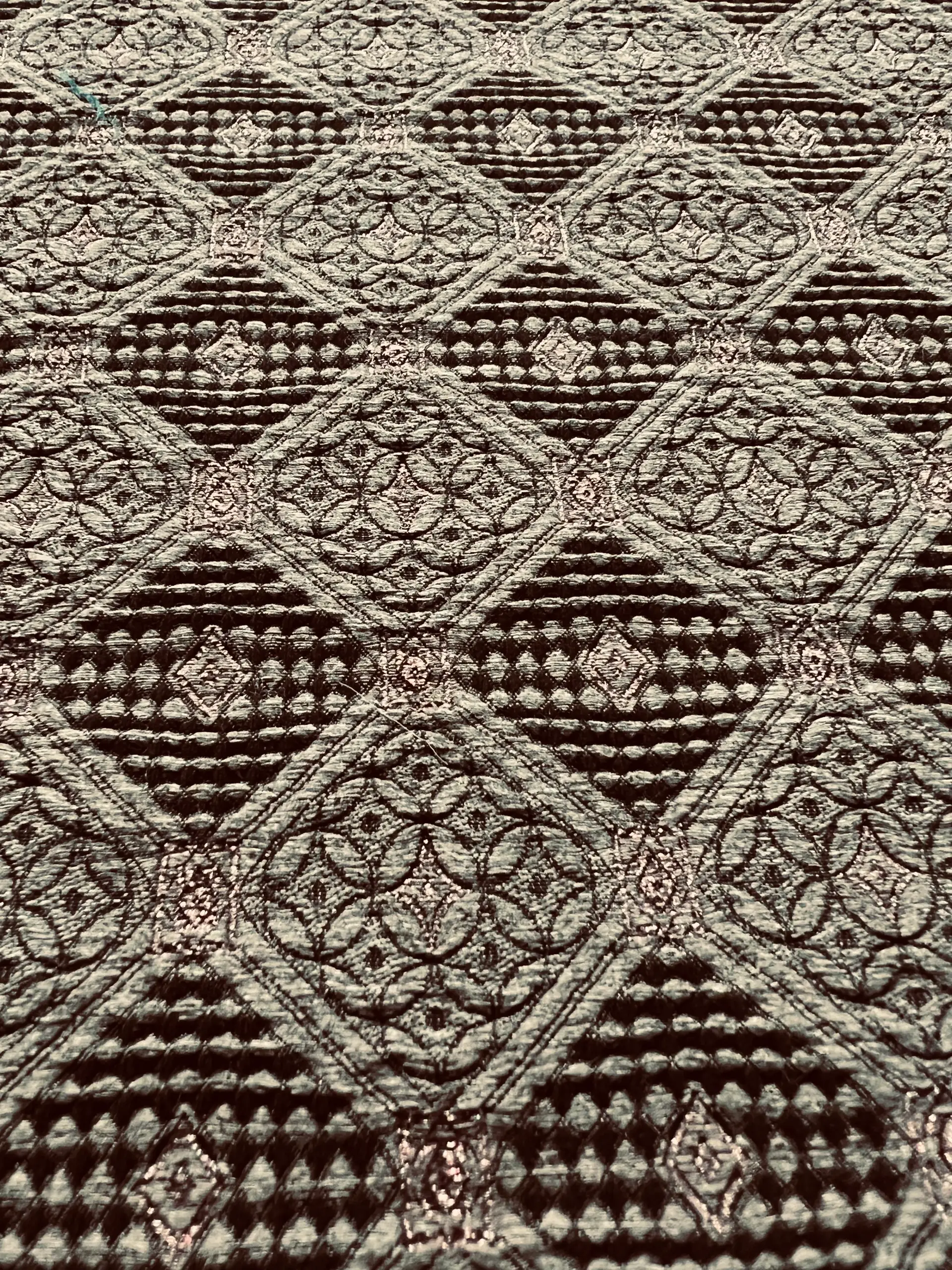 Stretch Geometric Polyester Metallic Brocade