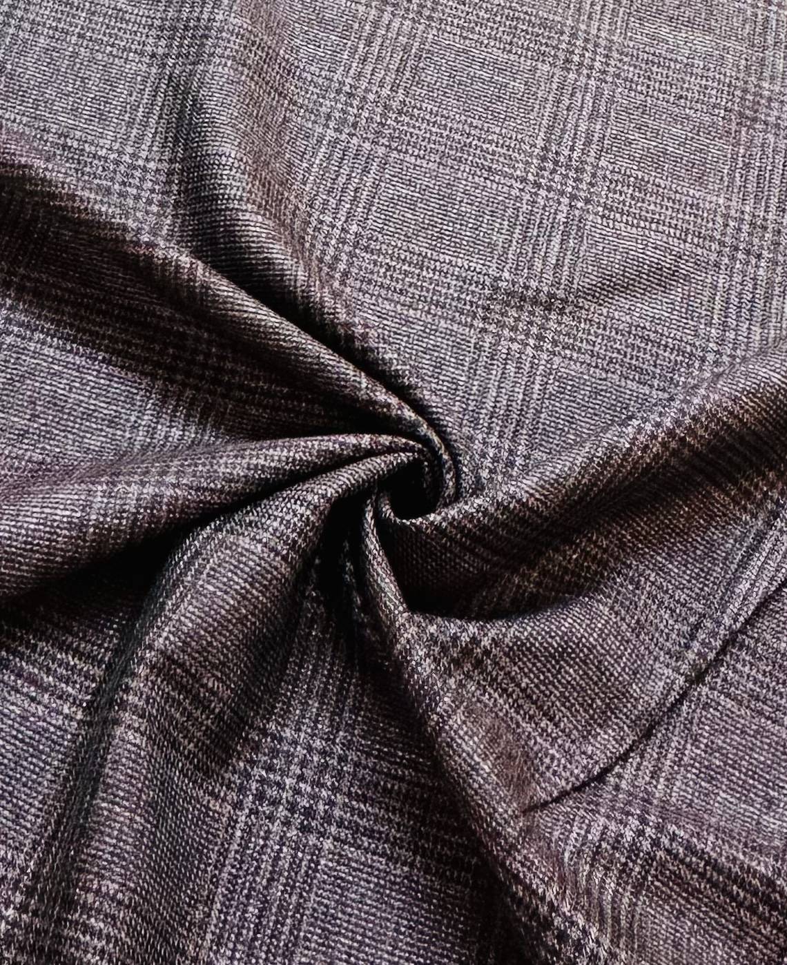Made in Italy Wool Bamboo Plaid in Grape Juice