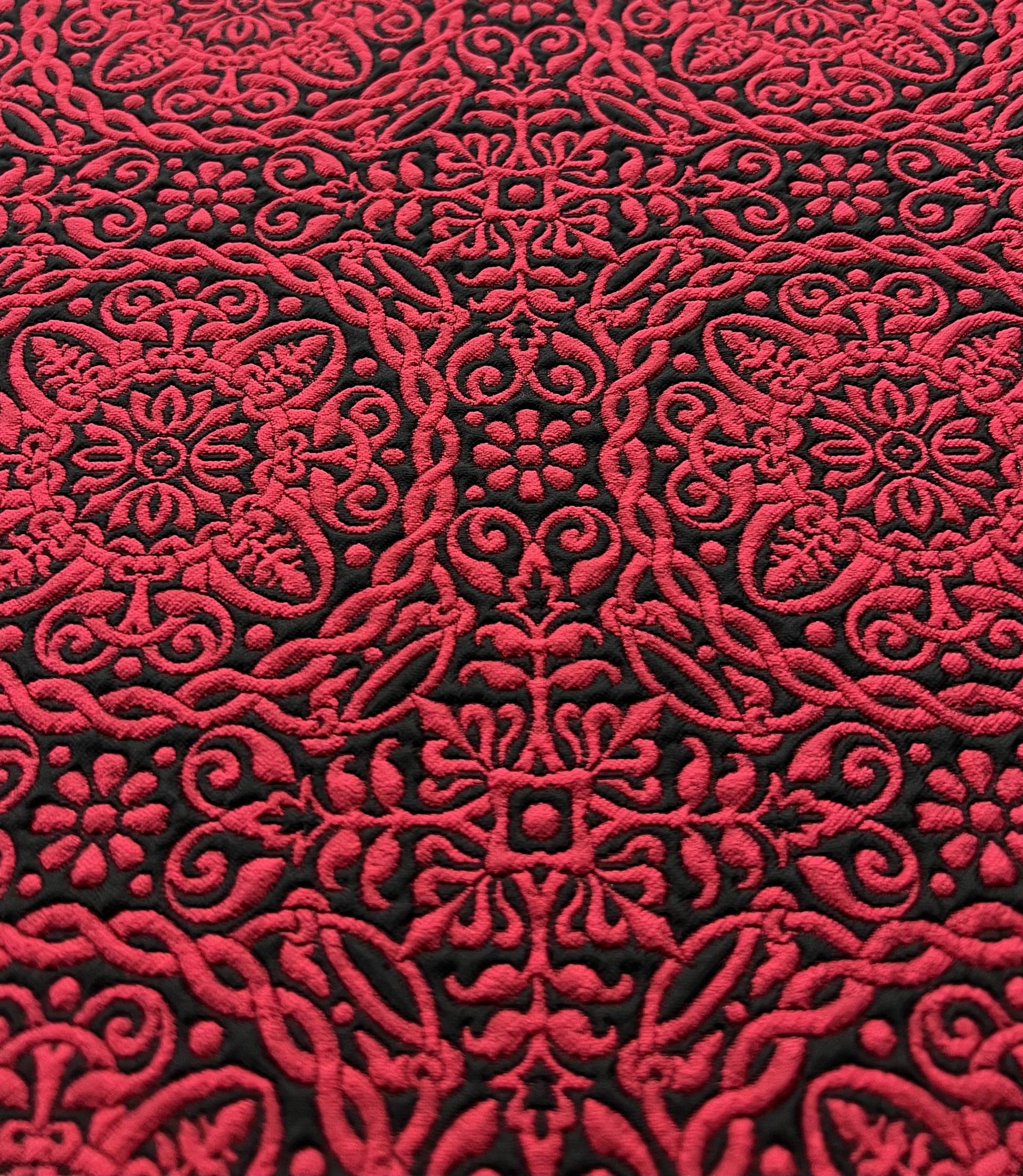 Celtic Style Brocade in Red & Black