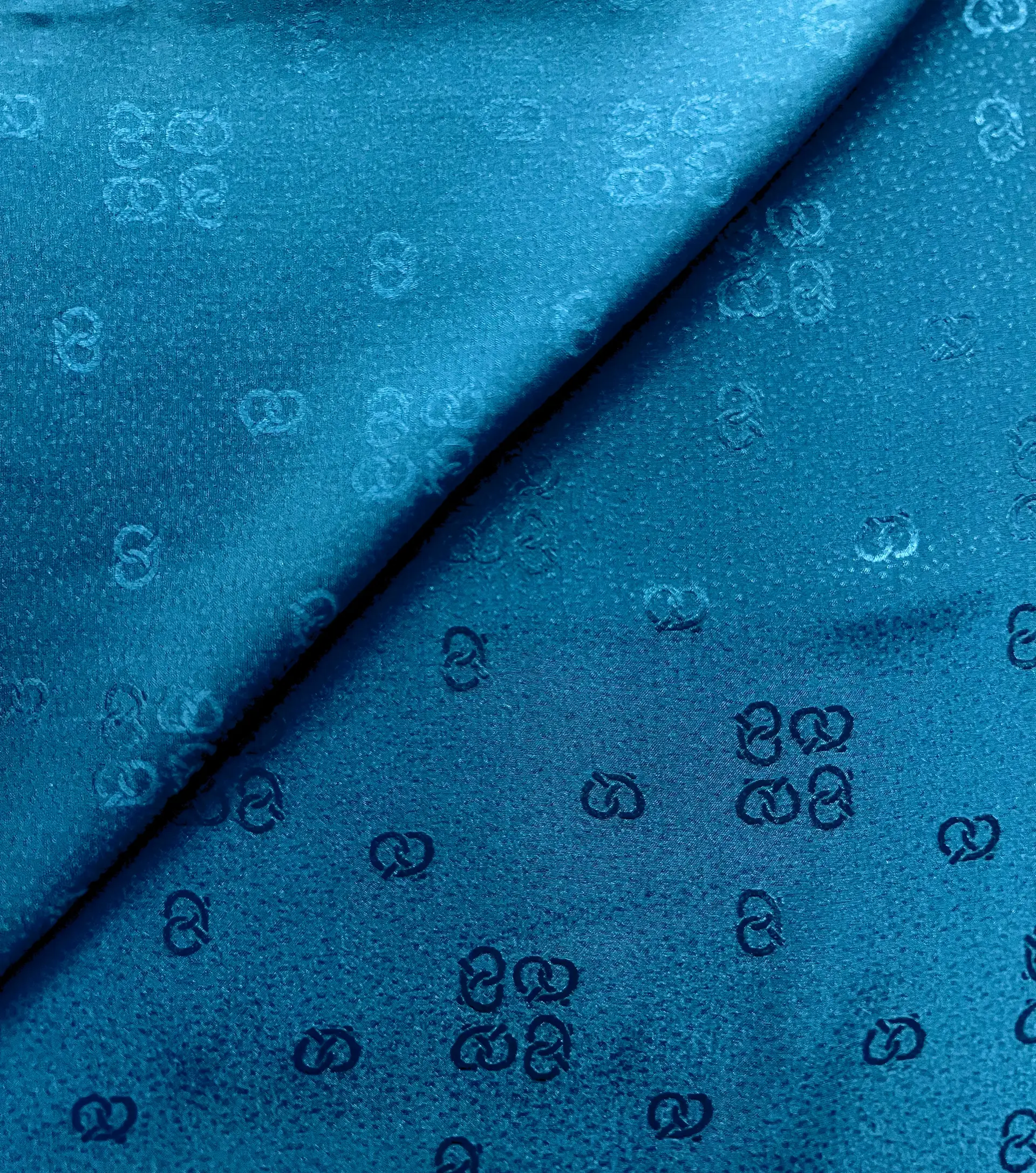 Vintage Silk Jacquard in Dark Teal