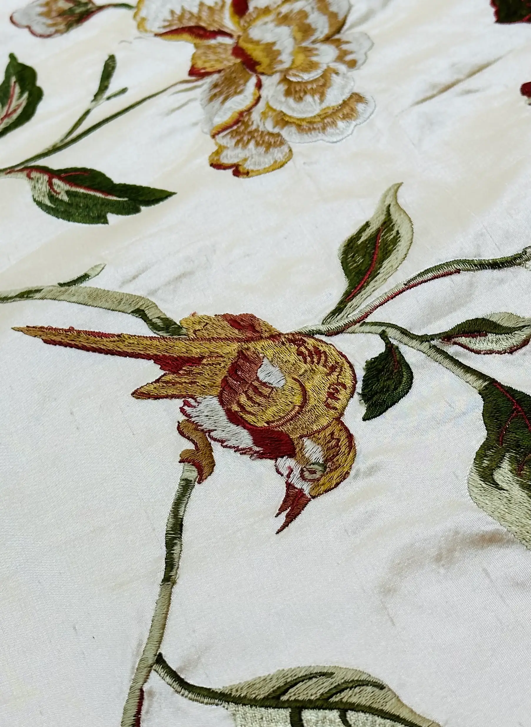 Embroidered Silk Shantung