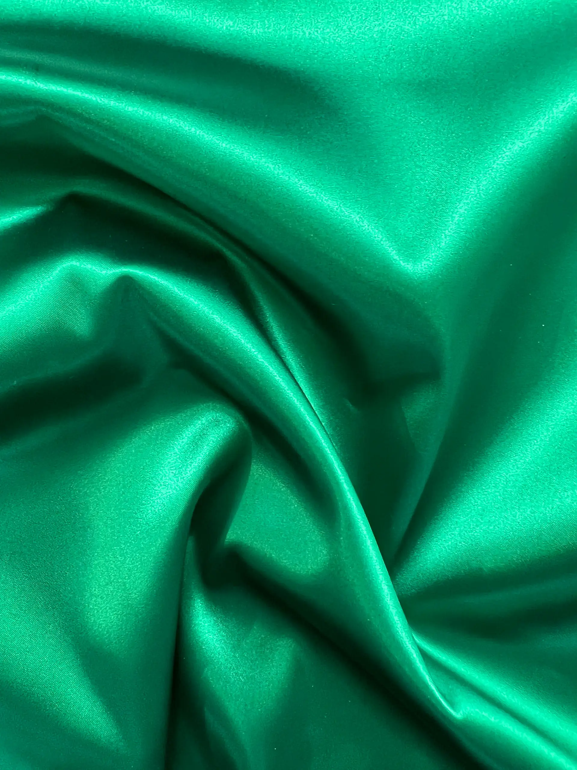 Italian Acetate Stretch Satin in Emerald Green