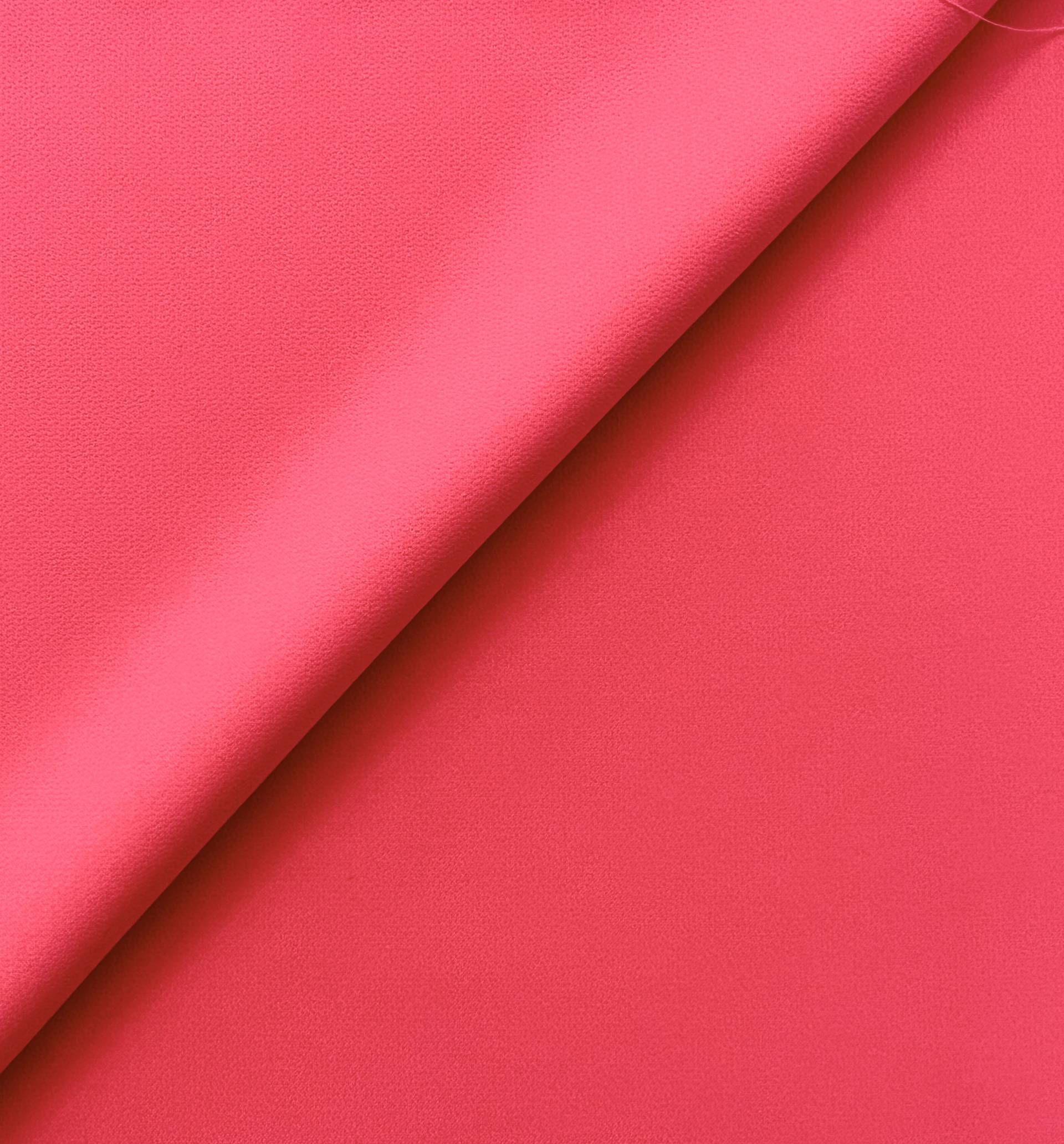 Polyester Stretch Crepe in Florescent Coral Pink