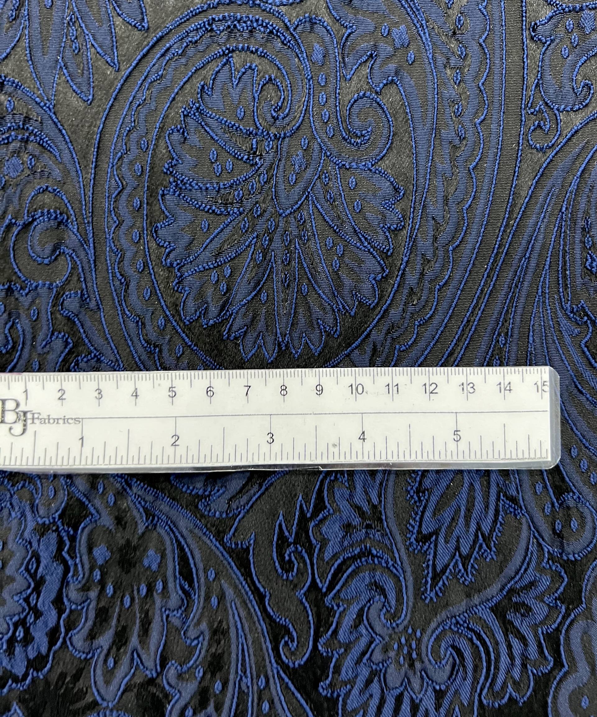 Paisley Brocade in Navy/Balck