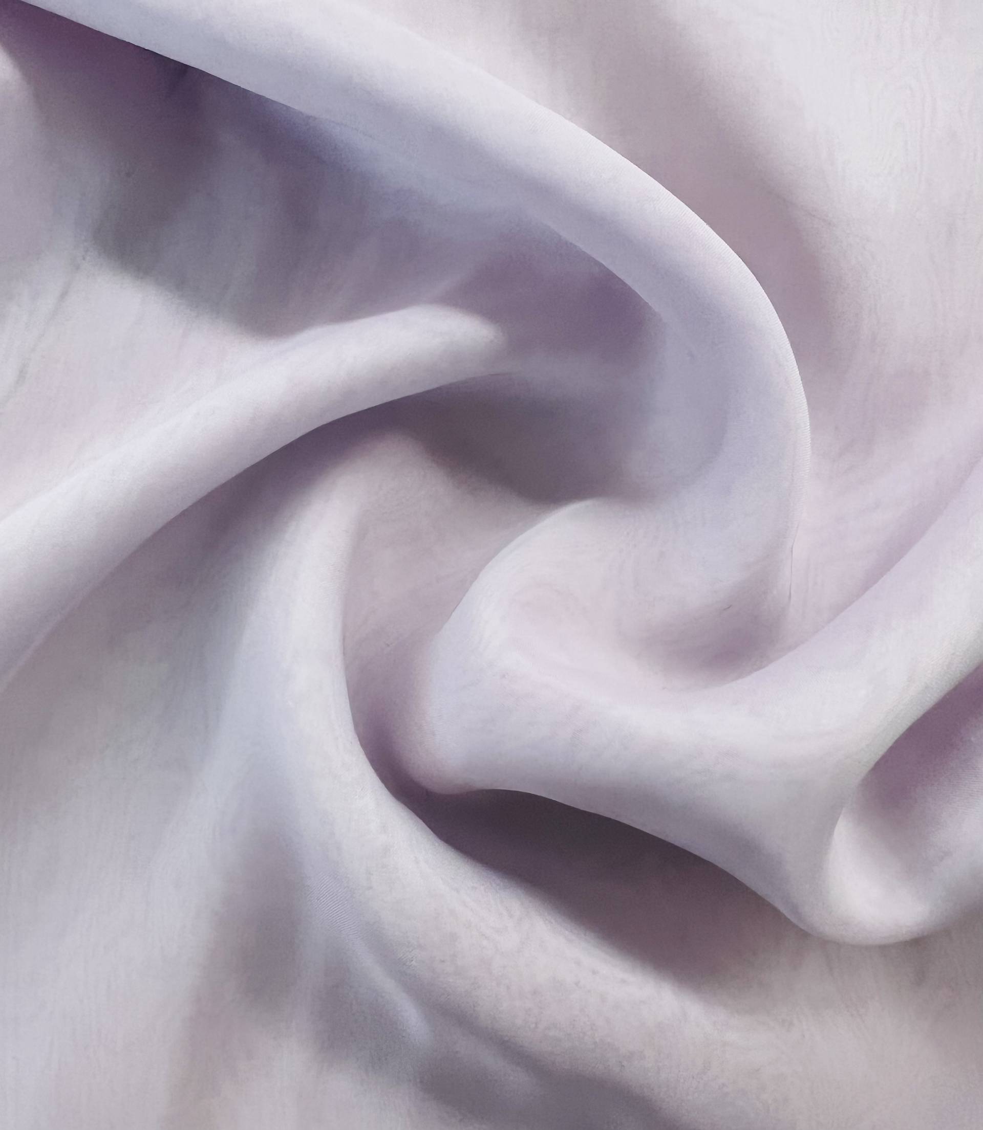 Iridescent Silk Chiffon in Blush Pink/Silver