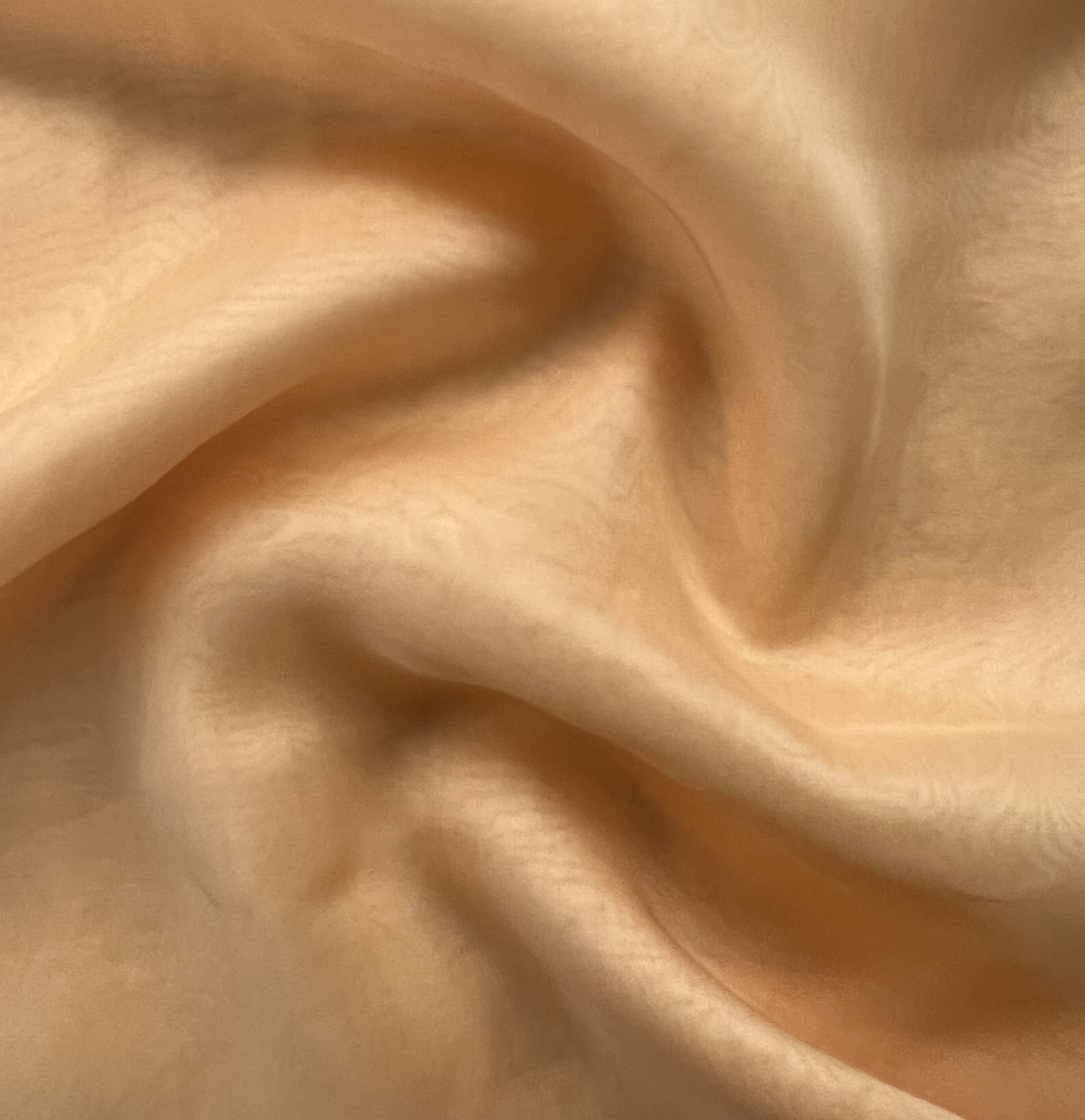 Iridescent Silk Chiffon in Yellow Peach