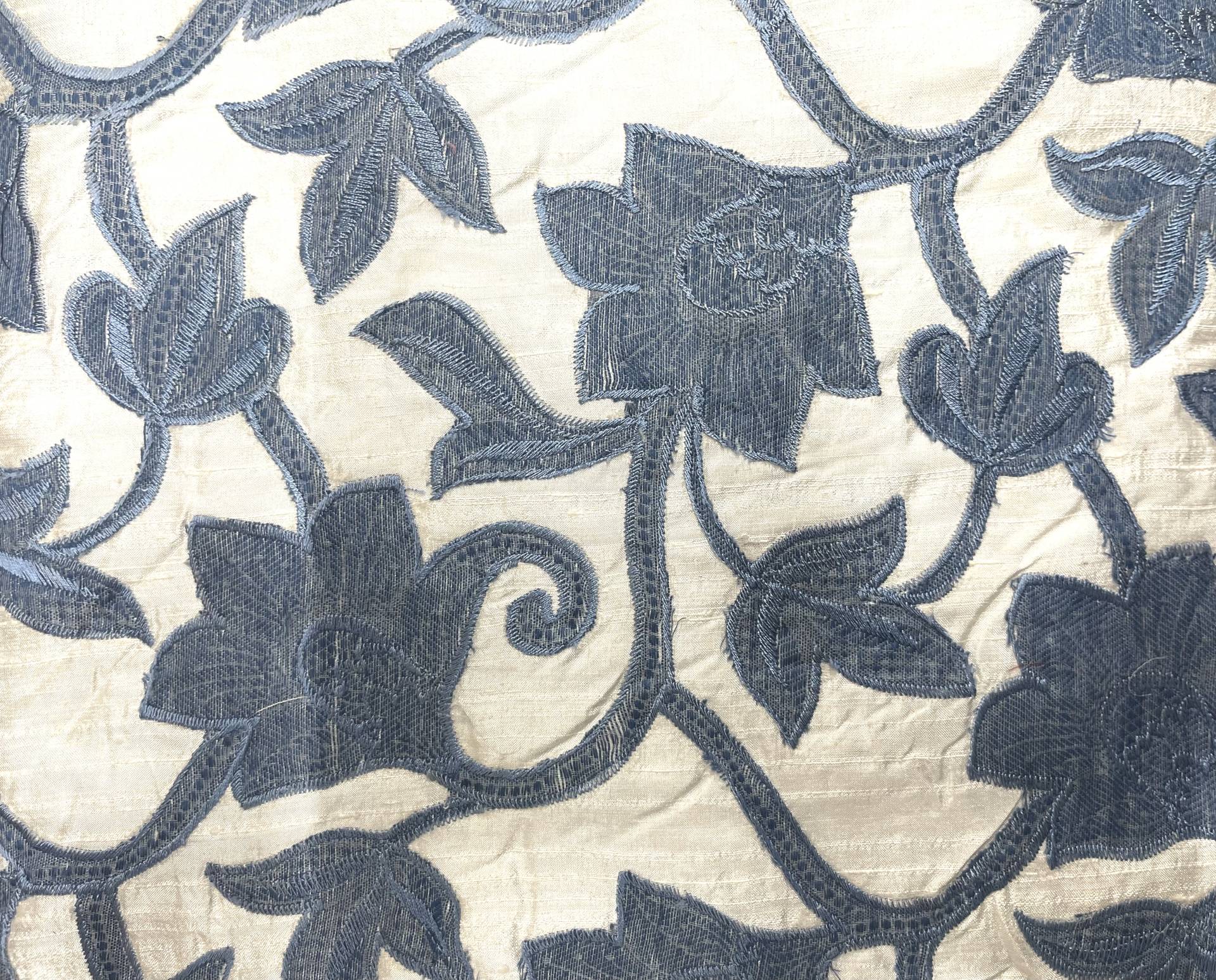 Made in India Embroidered Appliqued Pure Silk Duppioni