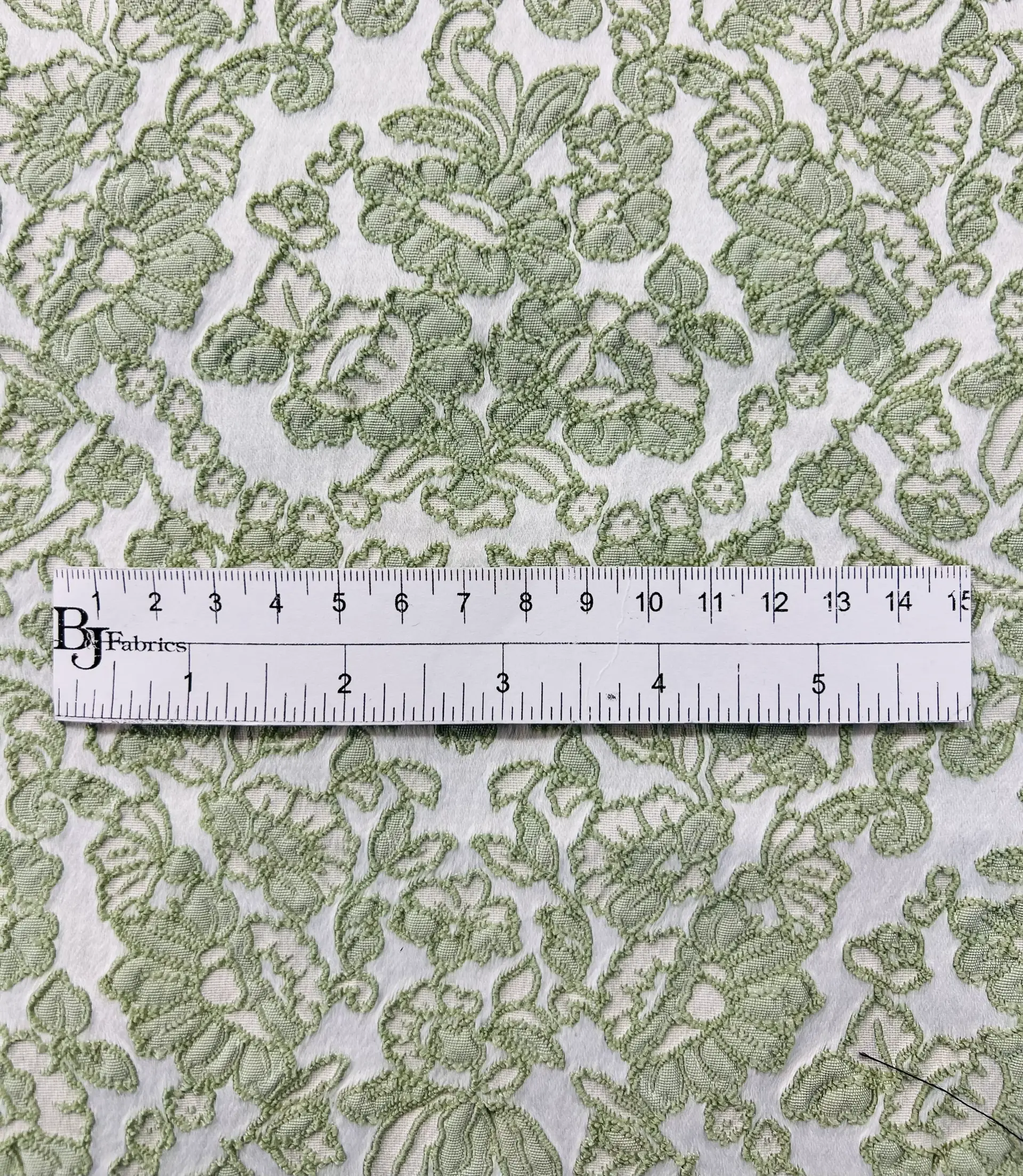 Damask Brocade in Sage/White