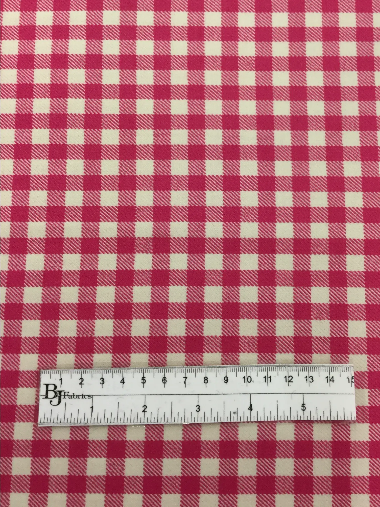Italian Wool Gingham in Fuchsia White