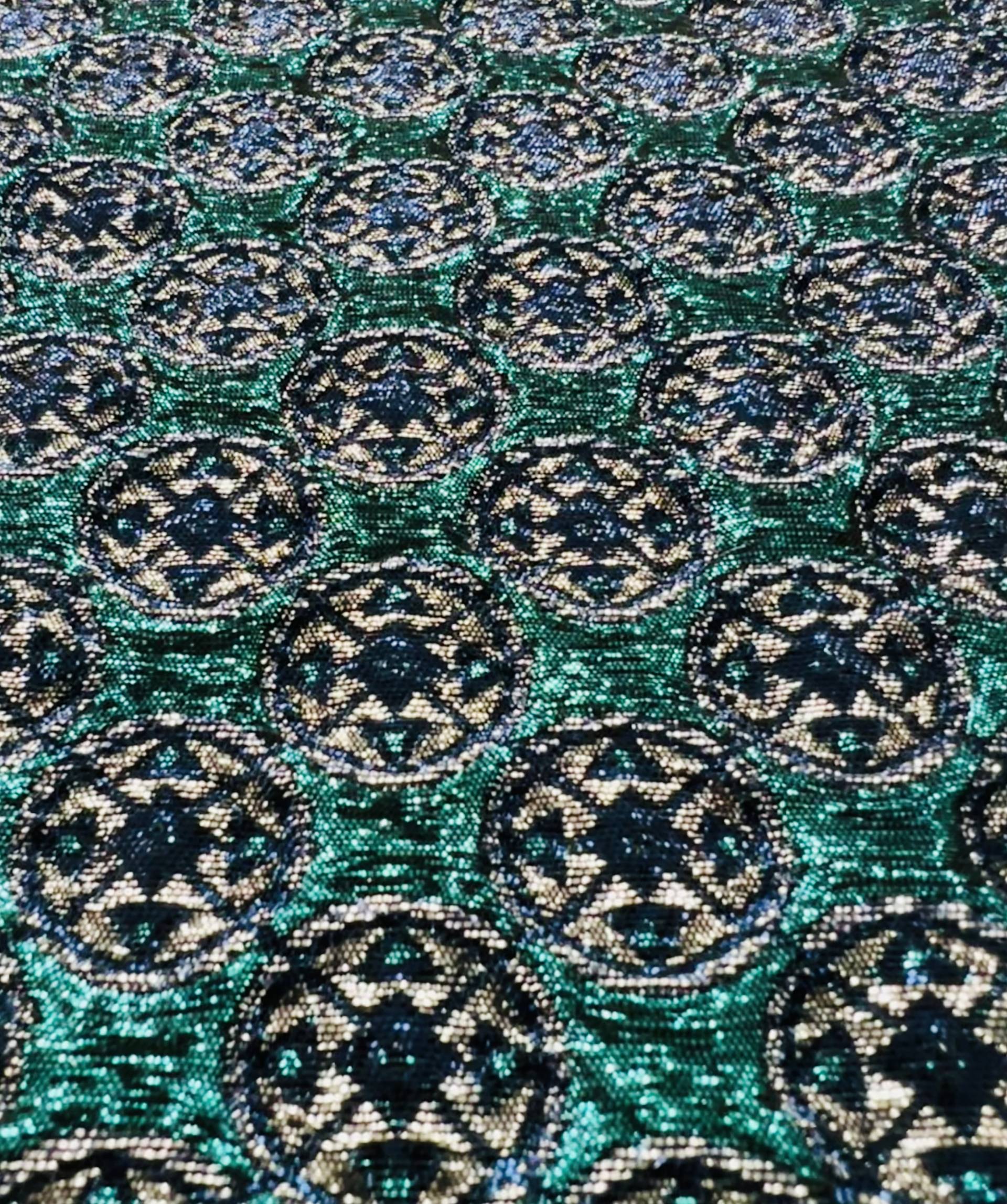 Metallic Brocade in Turquoise