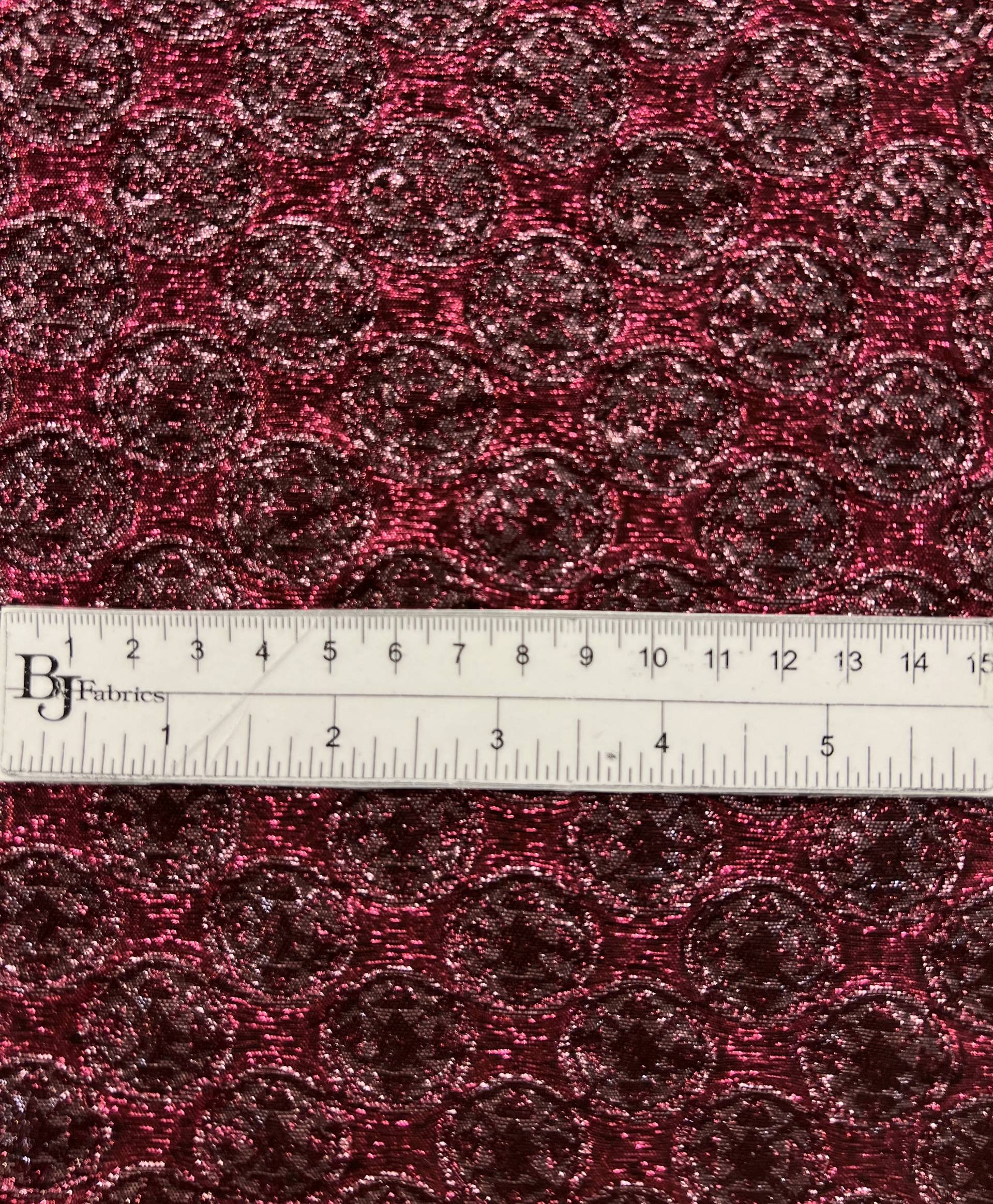 Metallic Brocade in Fuchsia Pink