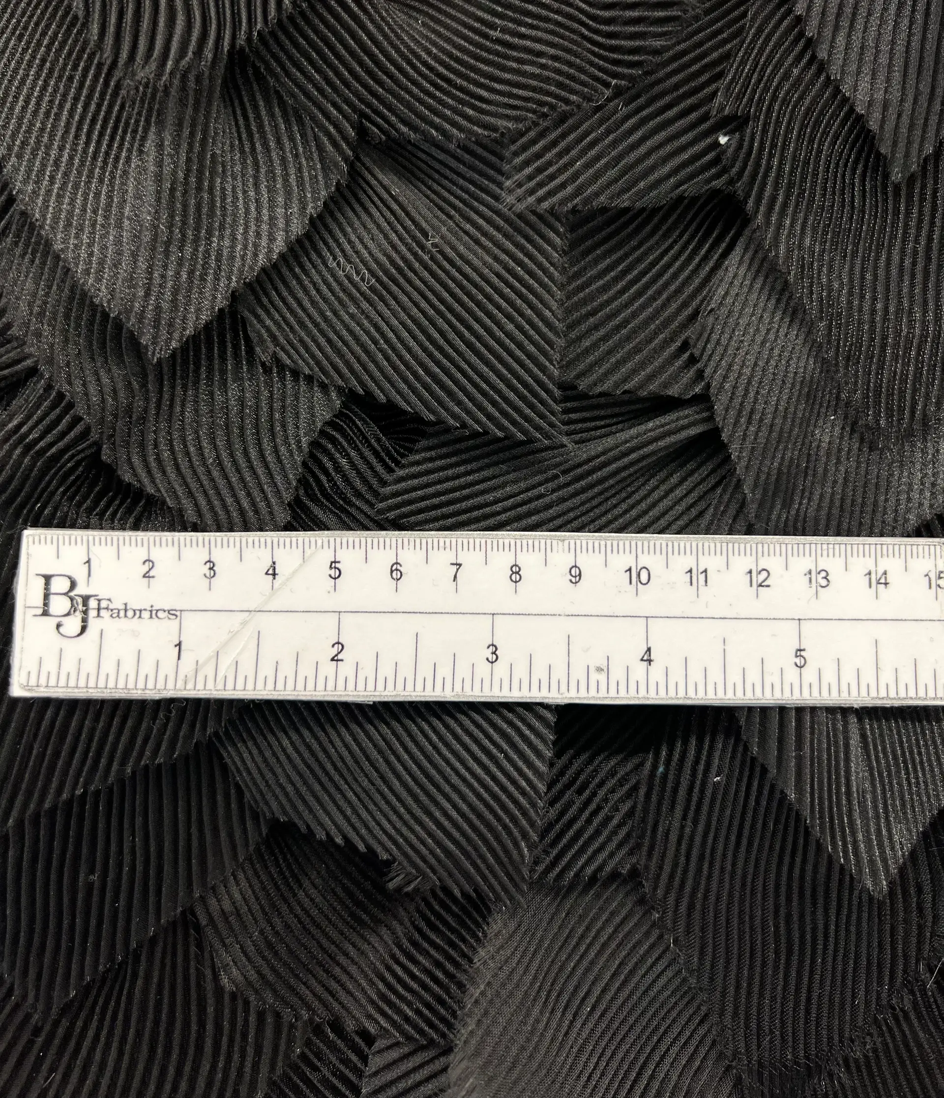 Tiered Pleated Organza Patels on Tulle in Black