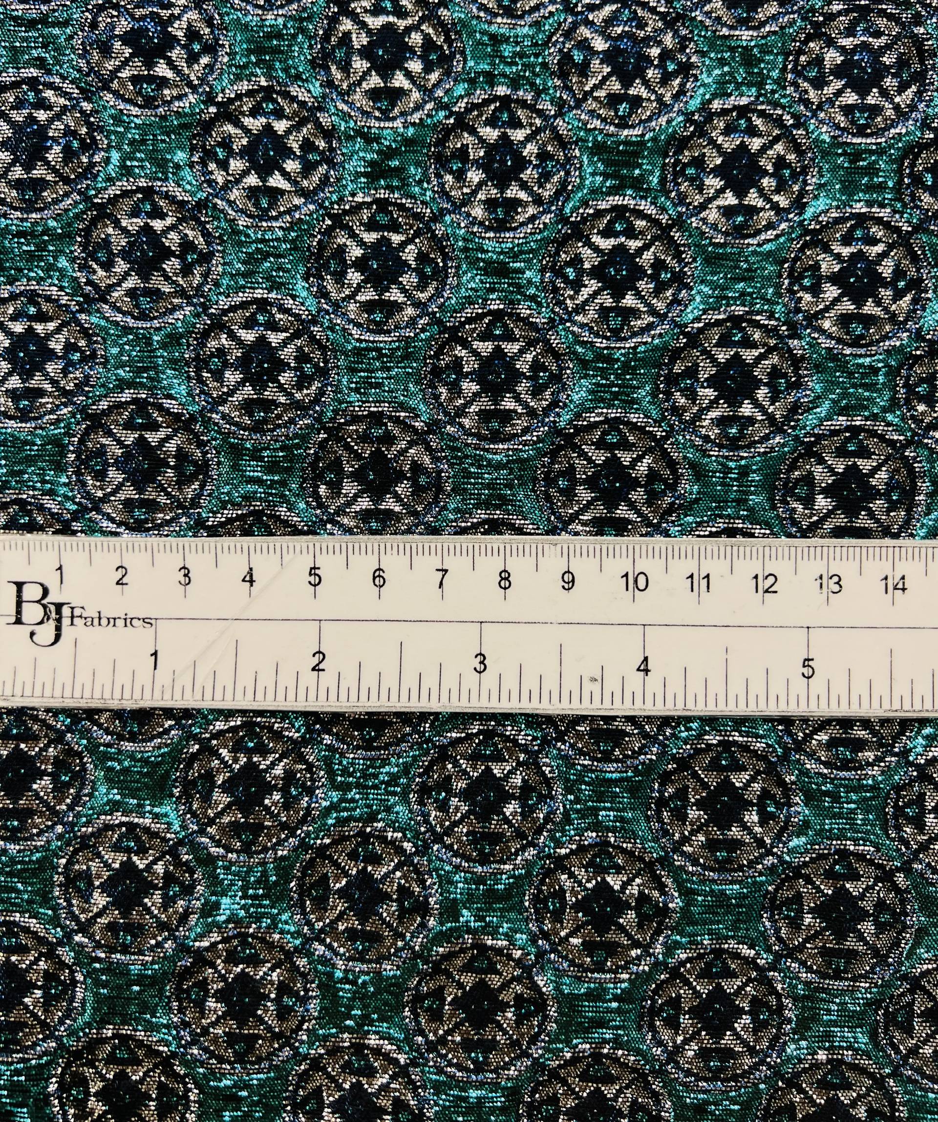 Metallic Brocade in Turquoise