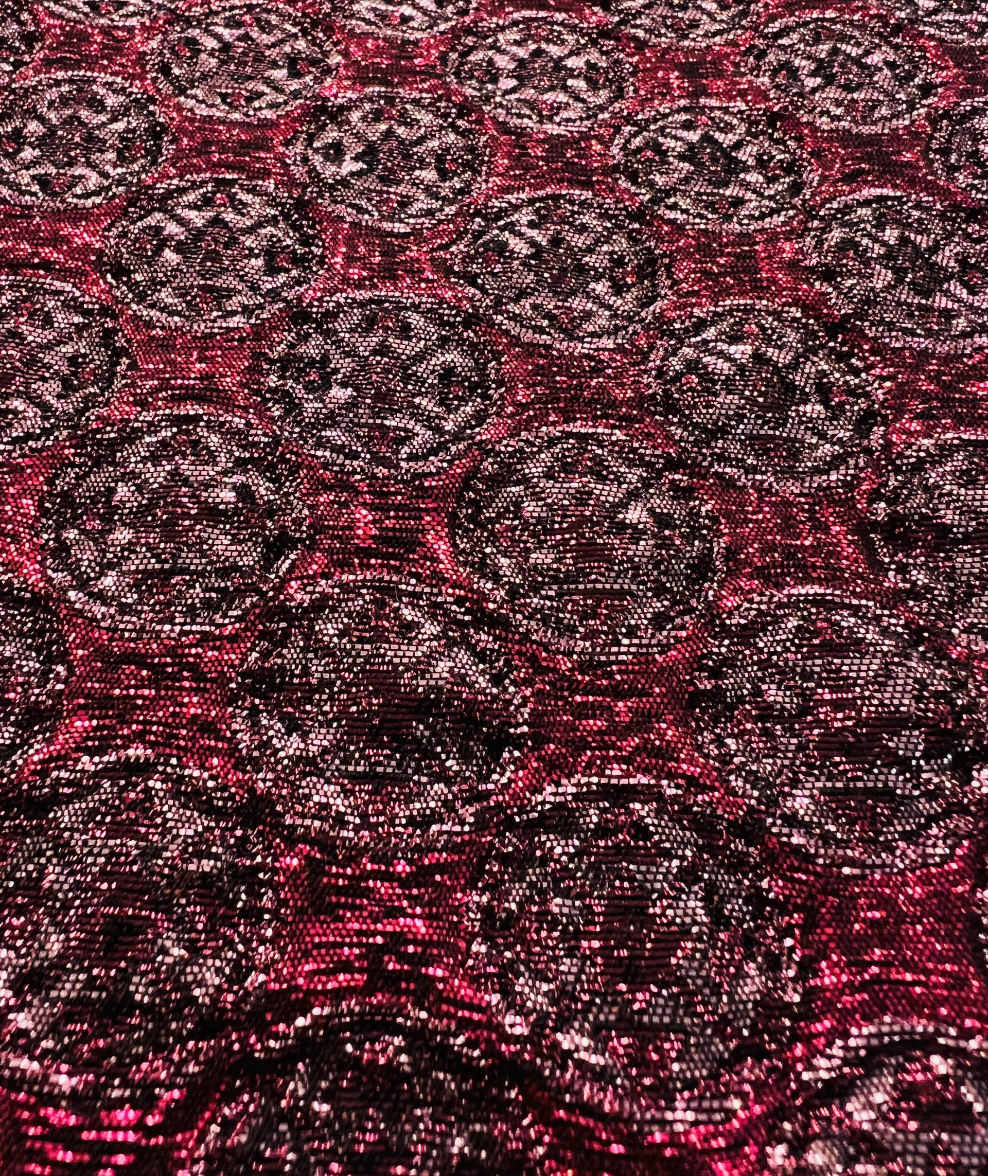 Metallic Brocade in Fuchsia Pink