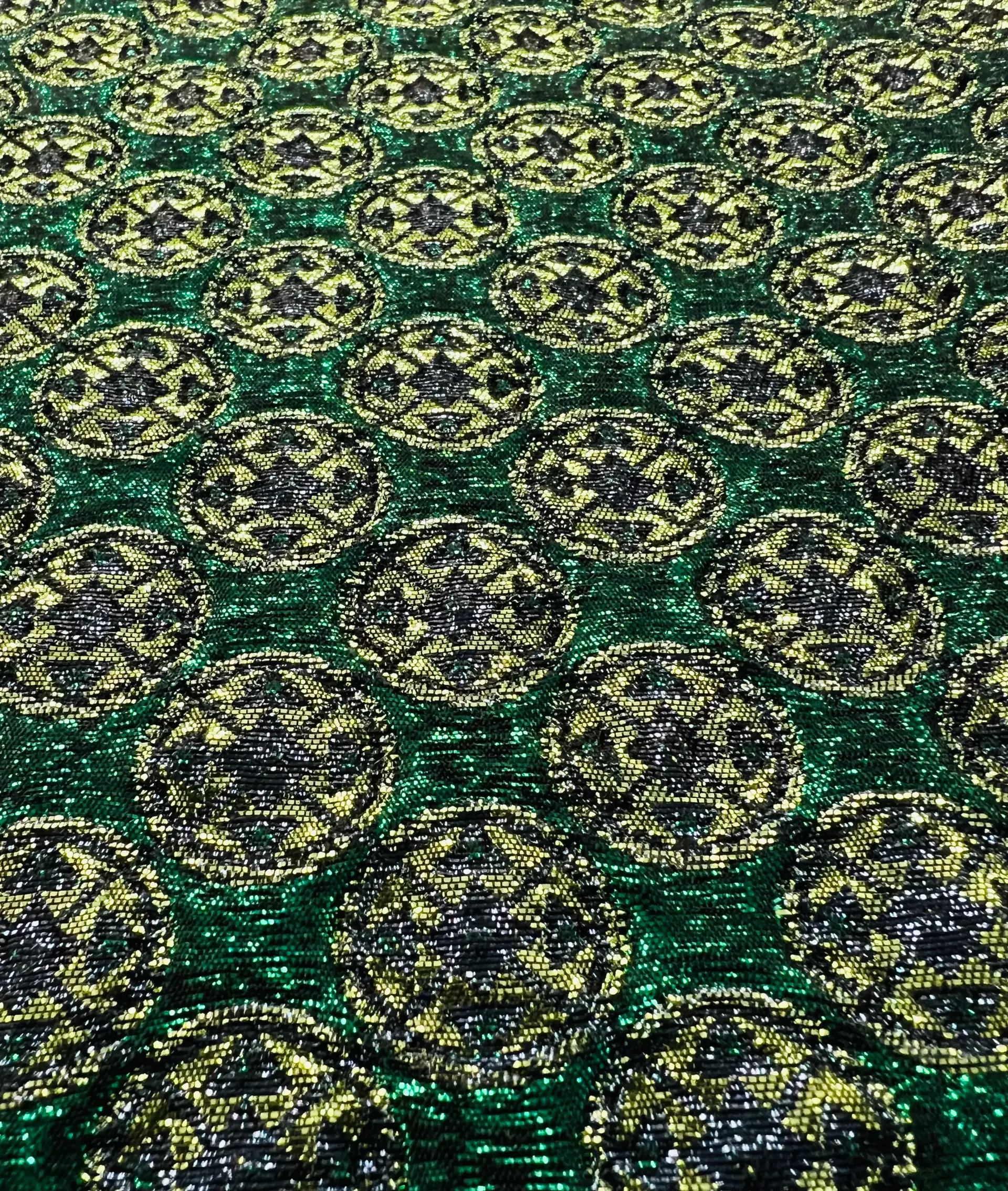 Metallic Brocade in Green