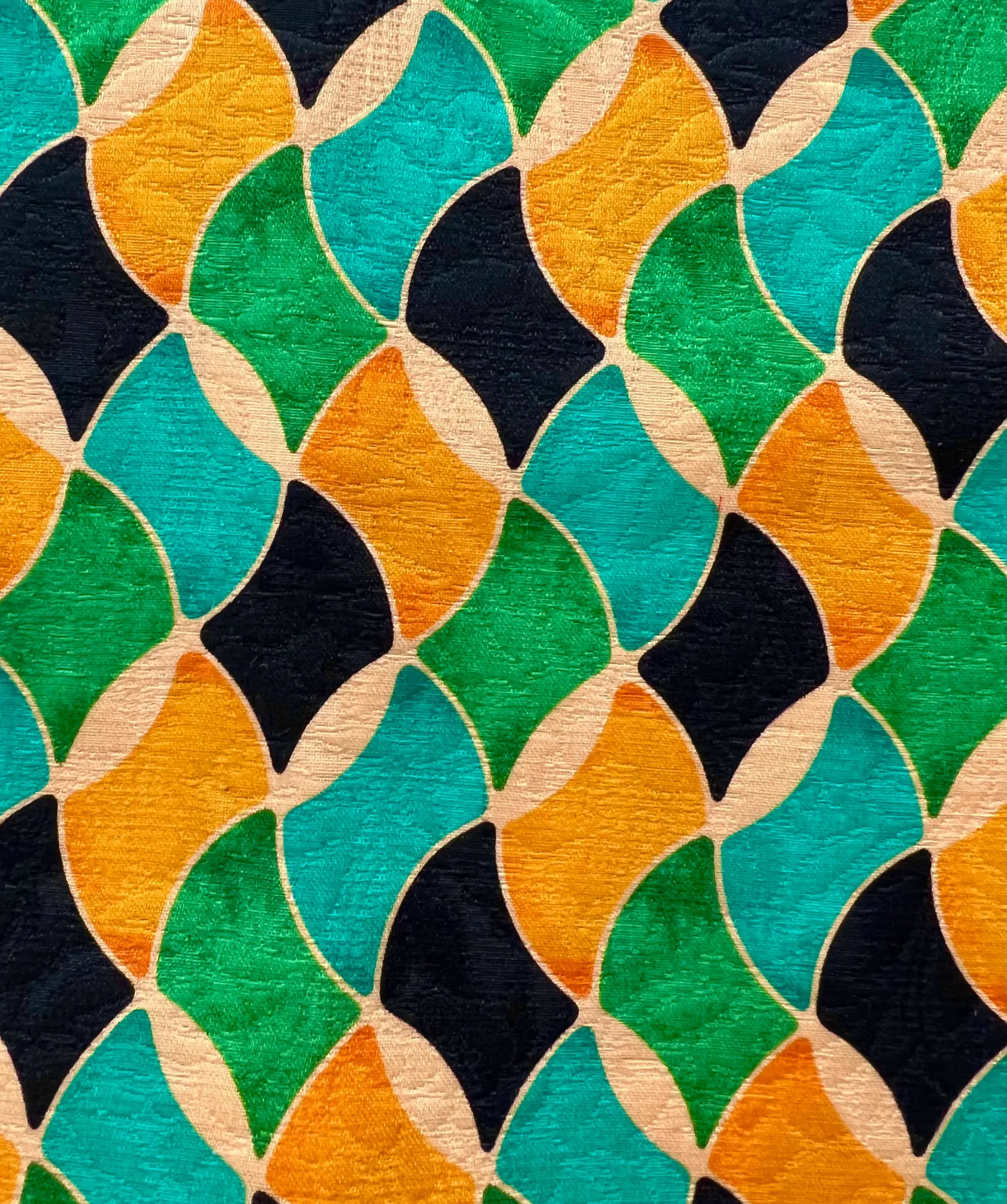 Printed Silk & Wool Damask