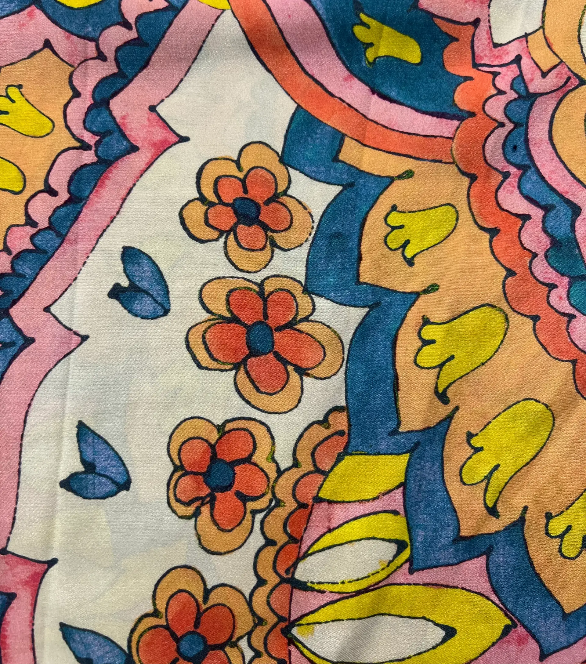 Printed Stretch Silk charmeuse (Matte Side) 