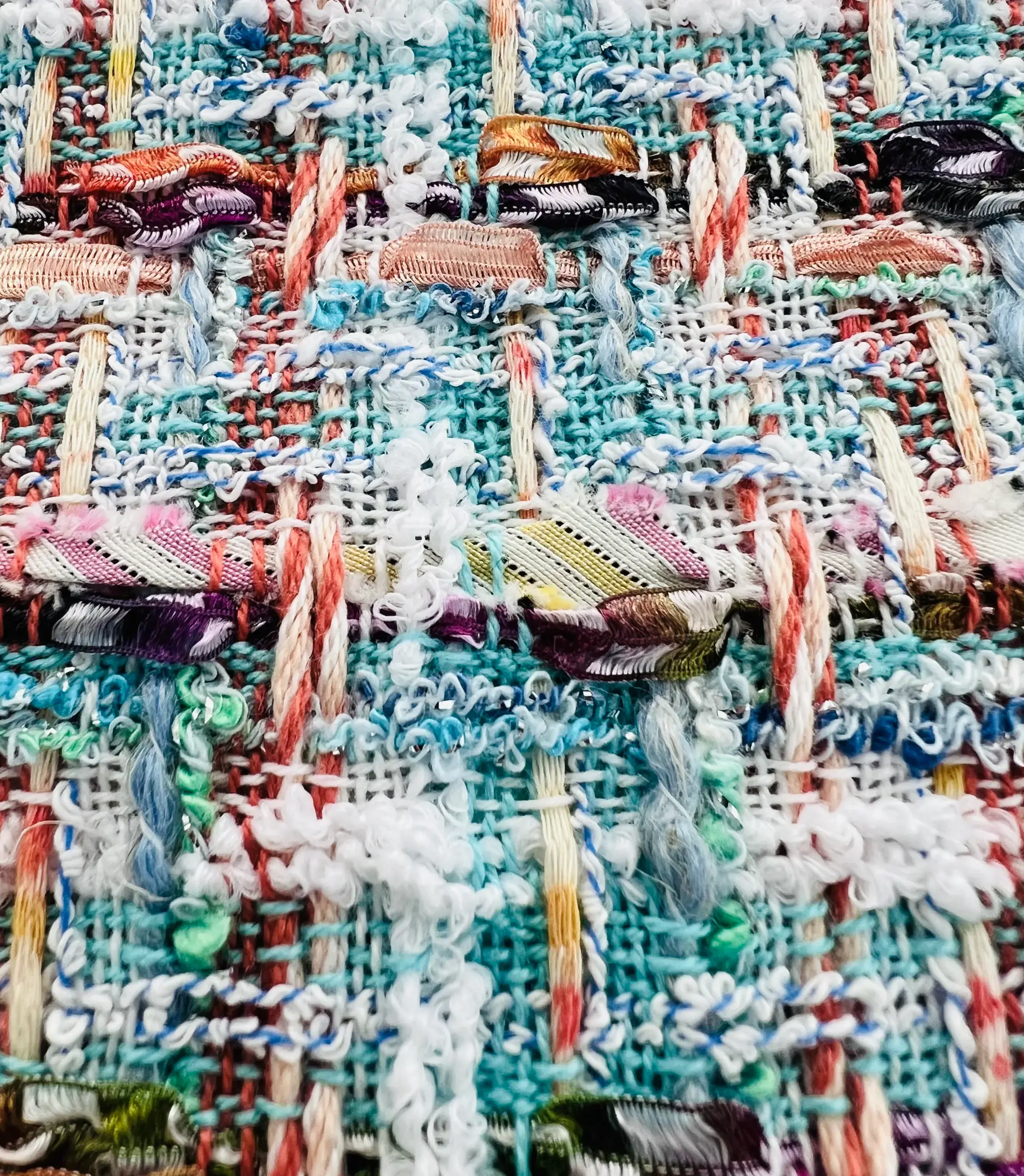 Couture Metallic Tweed in Blues and Pinks