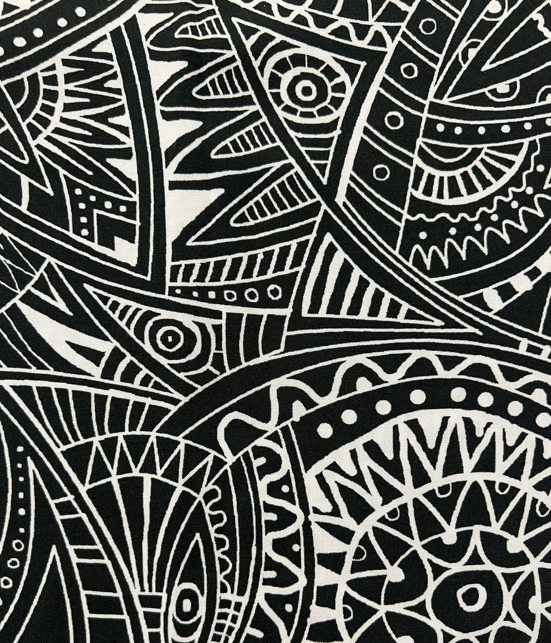 Printed Viscose Challis in Black & White
