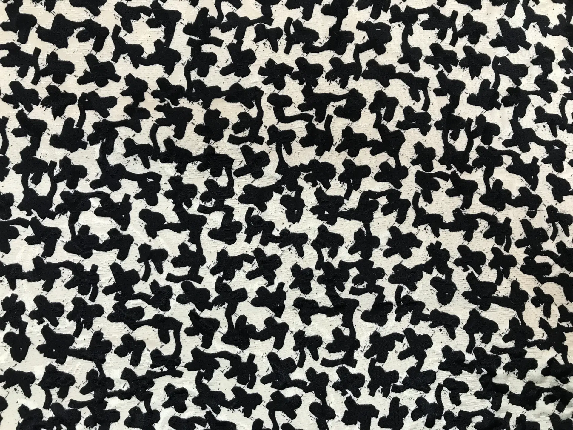 Silk and wool brocade with deconstructed houndstooth pattern