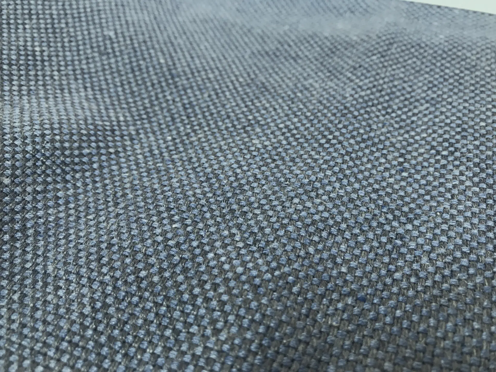 bamboo and linen blend in periwnkle closeup to show texture