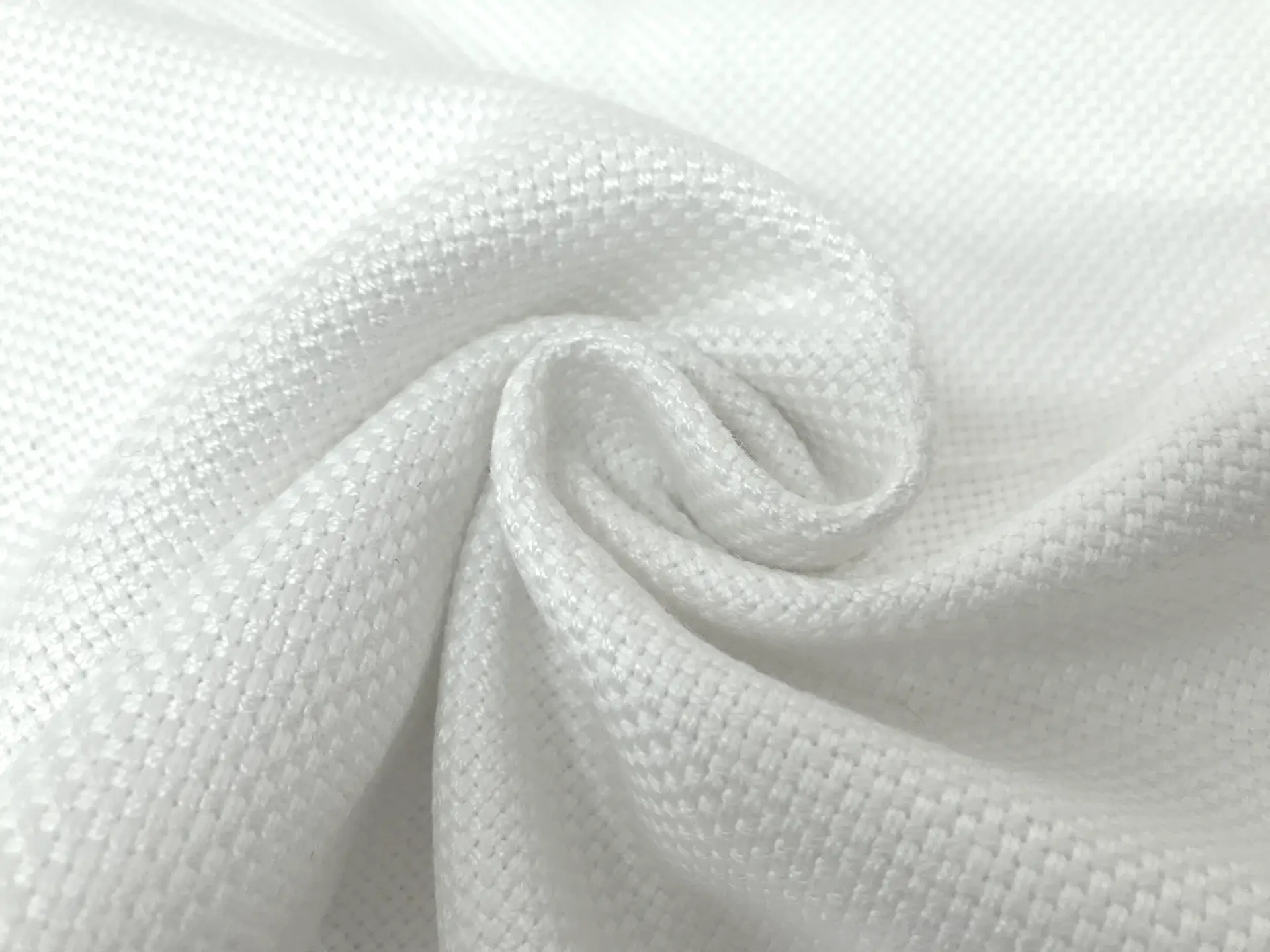 bamboo and linen blend in white in a swirl