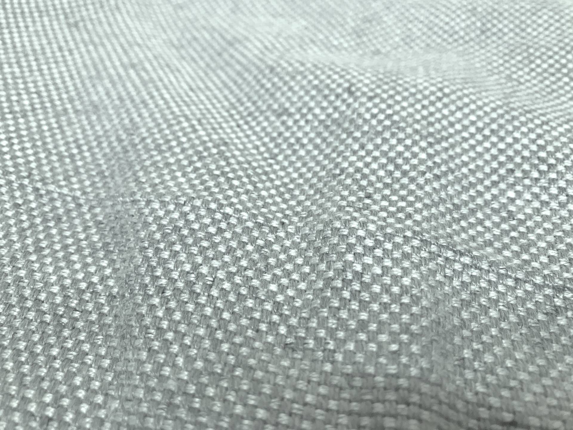 bamboo and linen blend in silver closeup to show texture