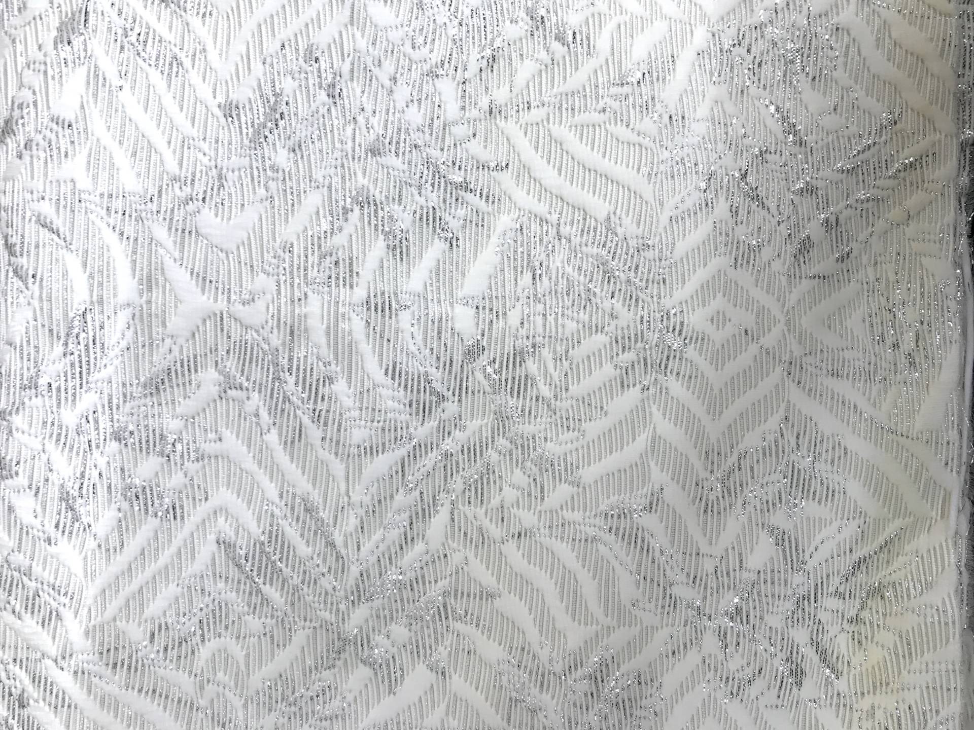 Italian Eggshell Brocade with Abstract Leaf Patterns