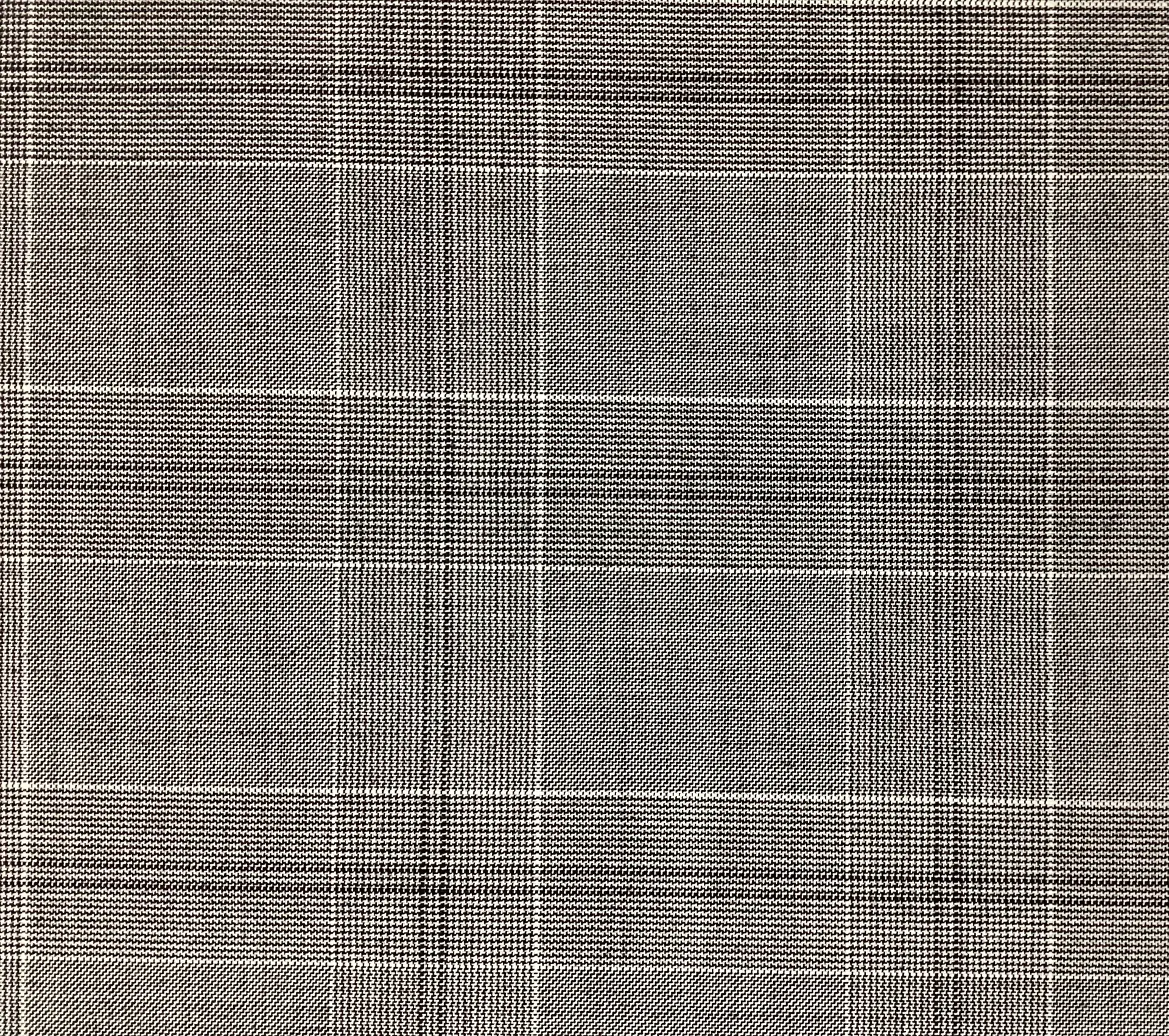 Italian Vitale Barberis Wool Glen Plaid in Black and White