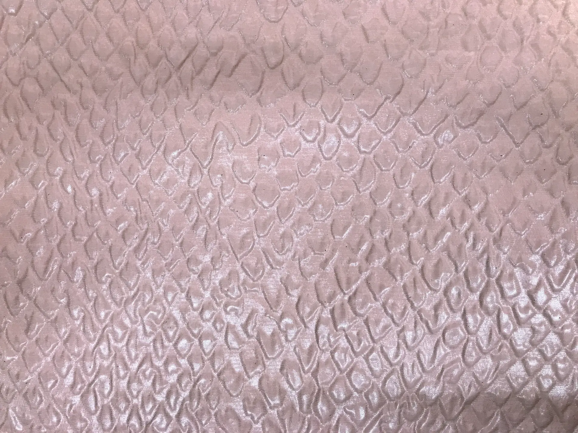 Italian Polyester Ciré Brocade with Crocodile Texture in Taupe