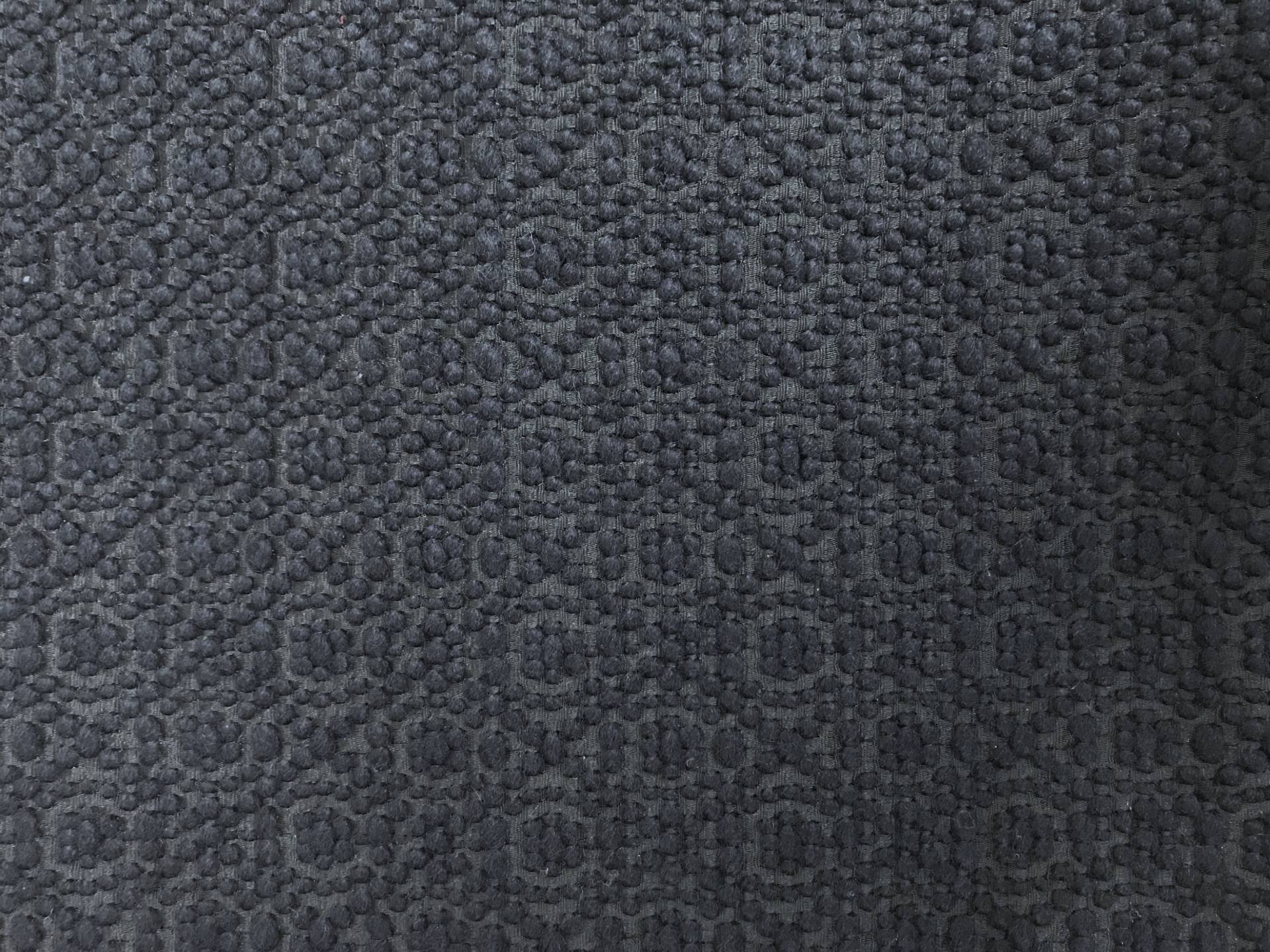 Italian Wool and Polyester Brocade in Black and Navy