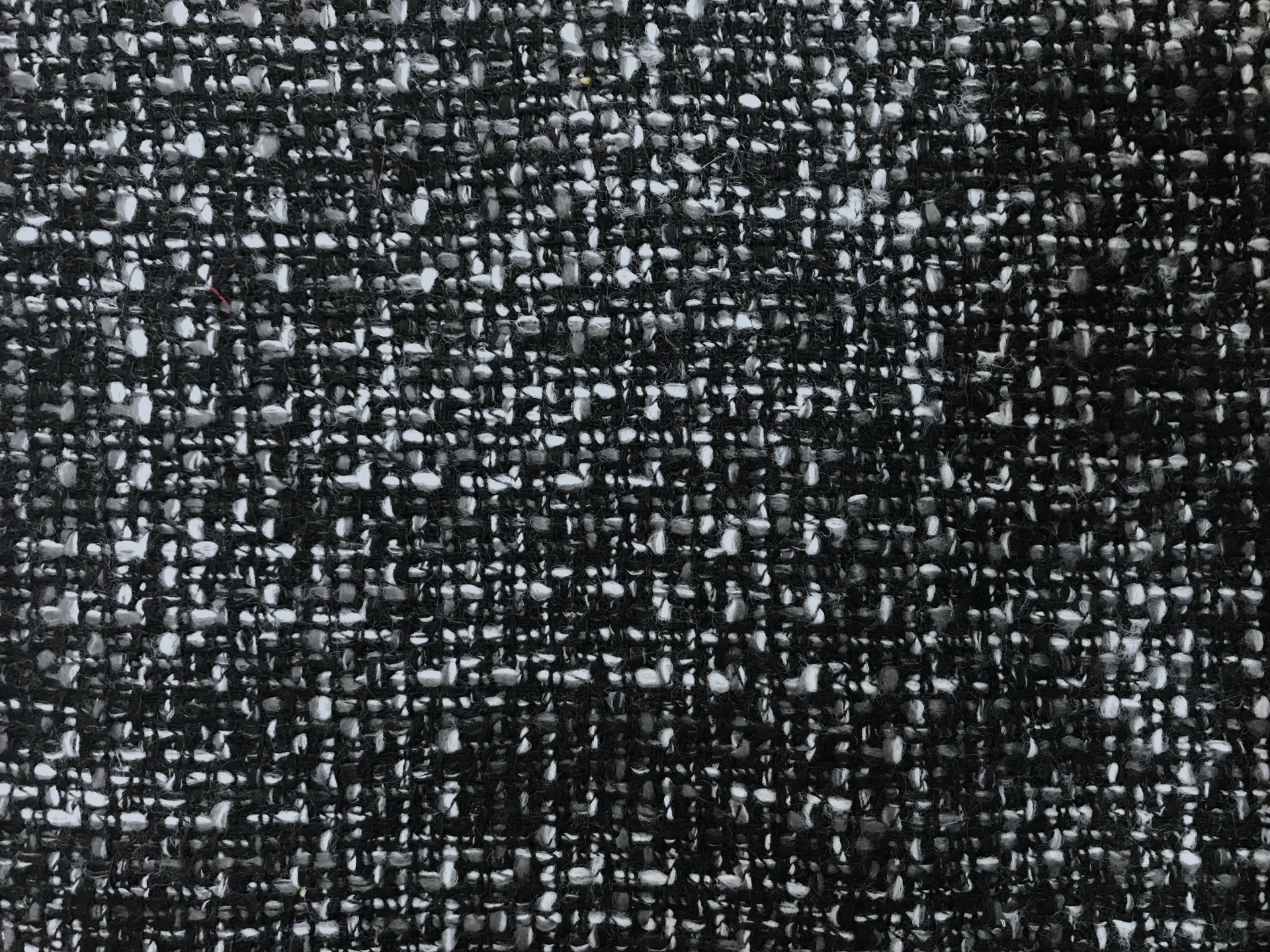Italian Wool and Polyester Tweed and Black and Grey