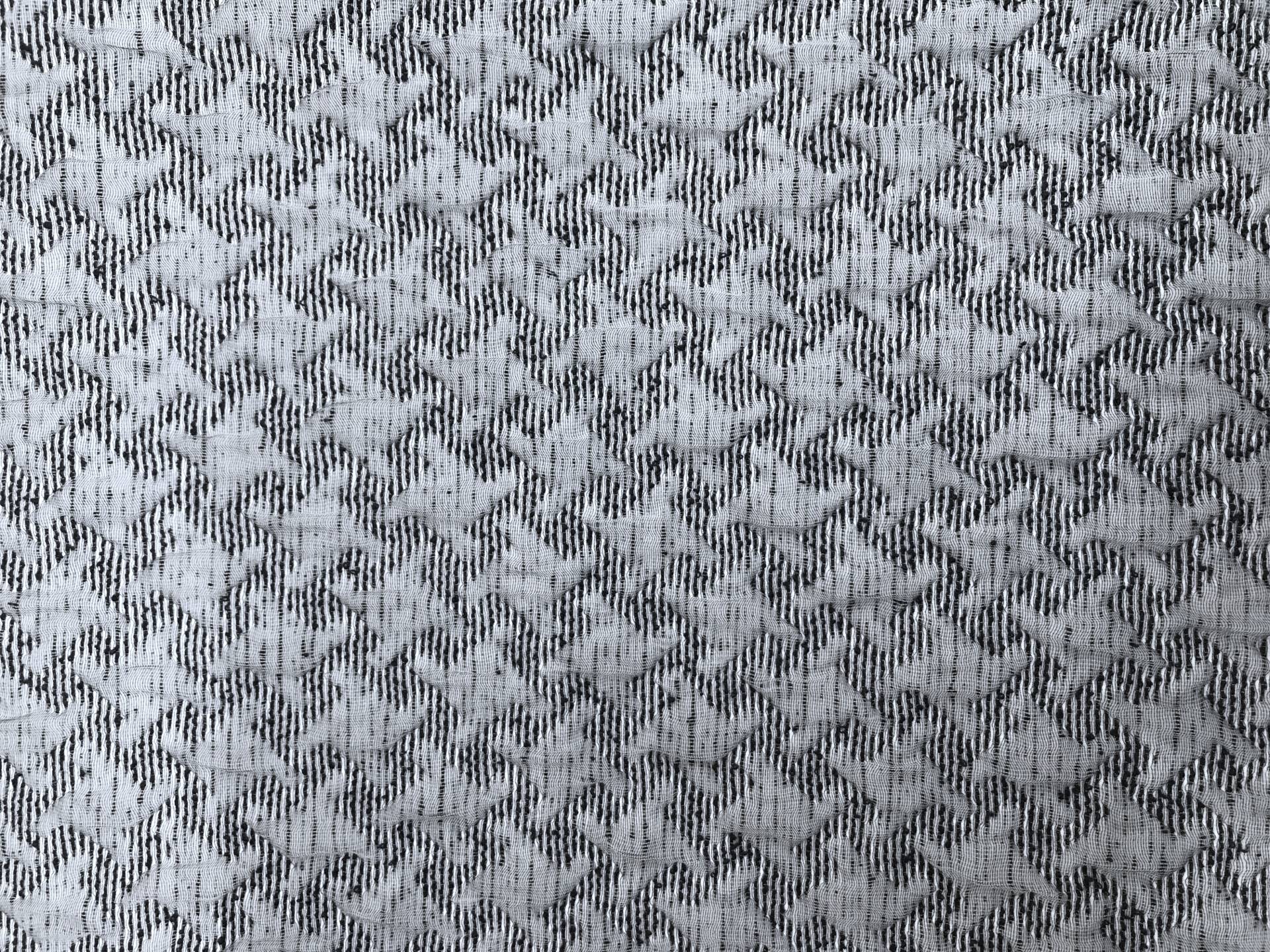 Silk Blend Novelty Brocade with Houndstooth Pattern