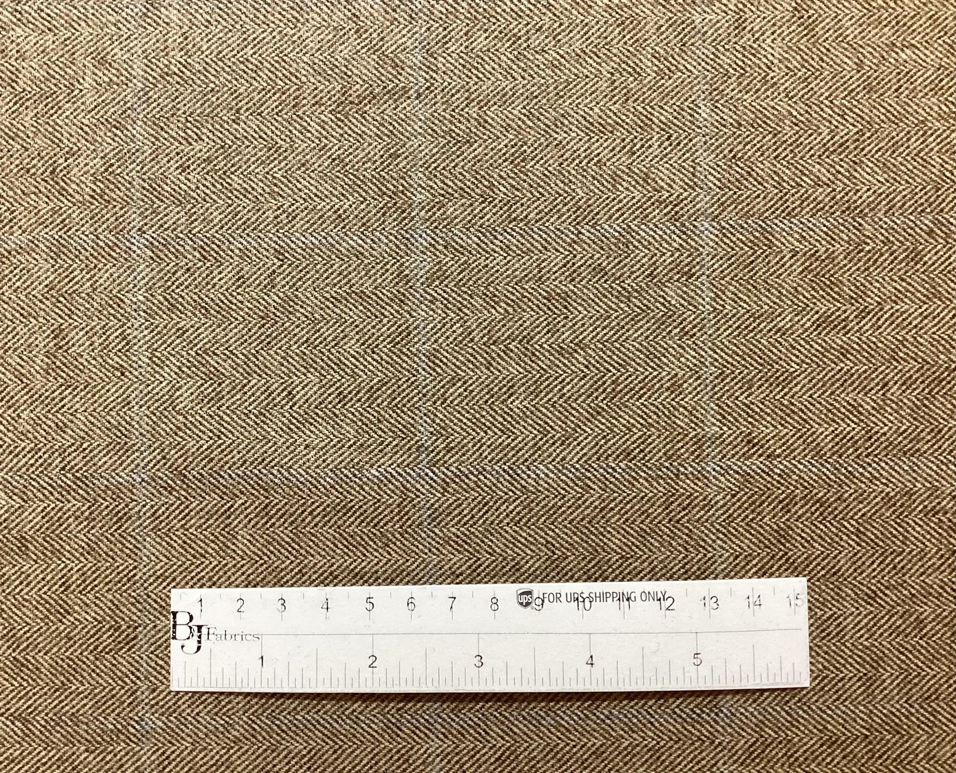 Italian Wool Herringbone Windowpane in Sand