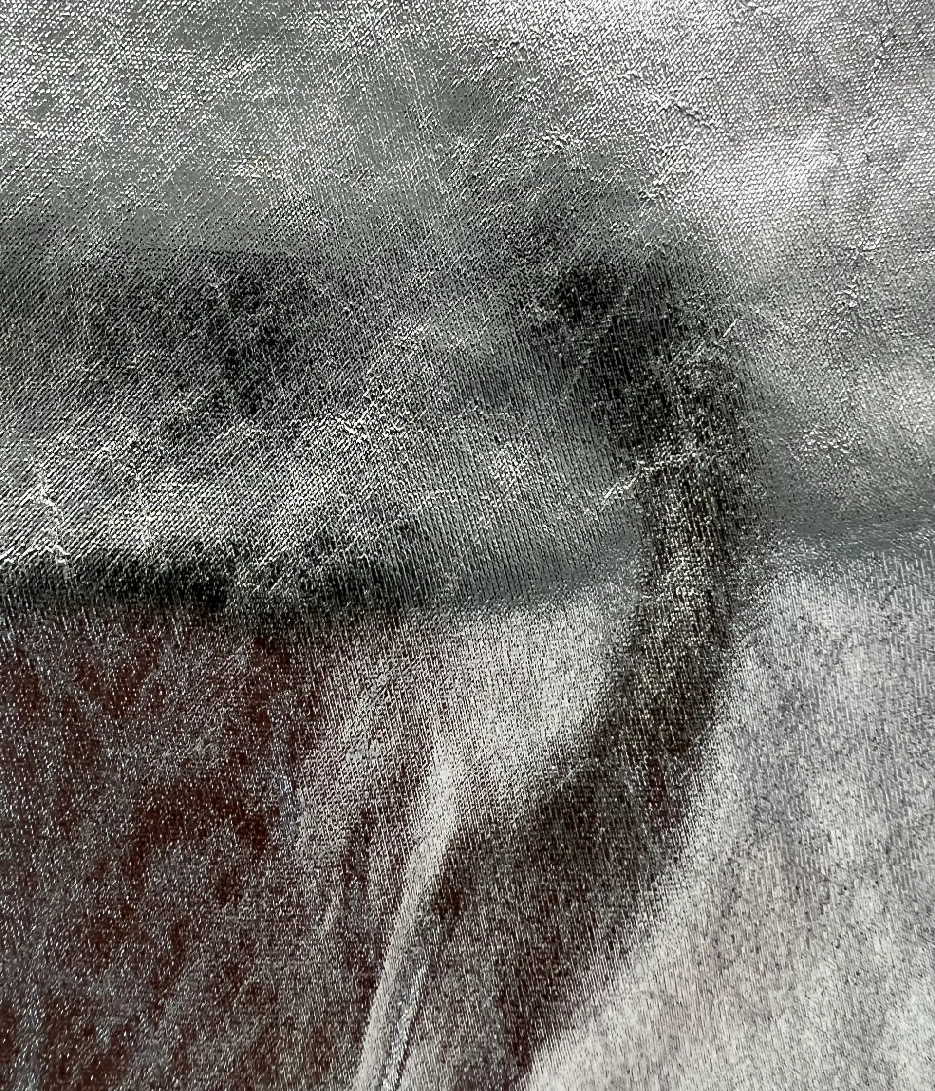 Metallic Coated Stretch Viscose in Silver