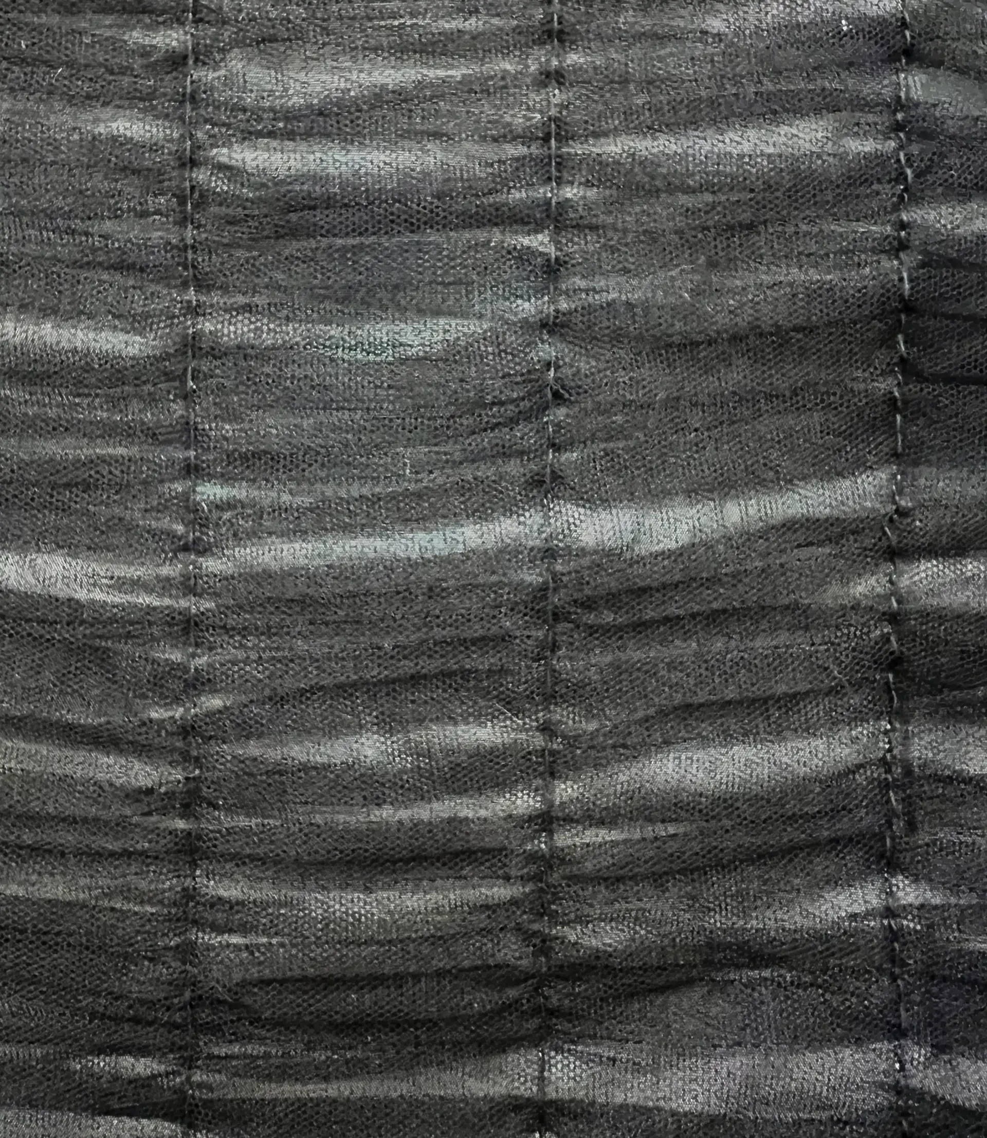 Ruched Tulle Stitched Over Polyester Taffeta