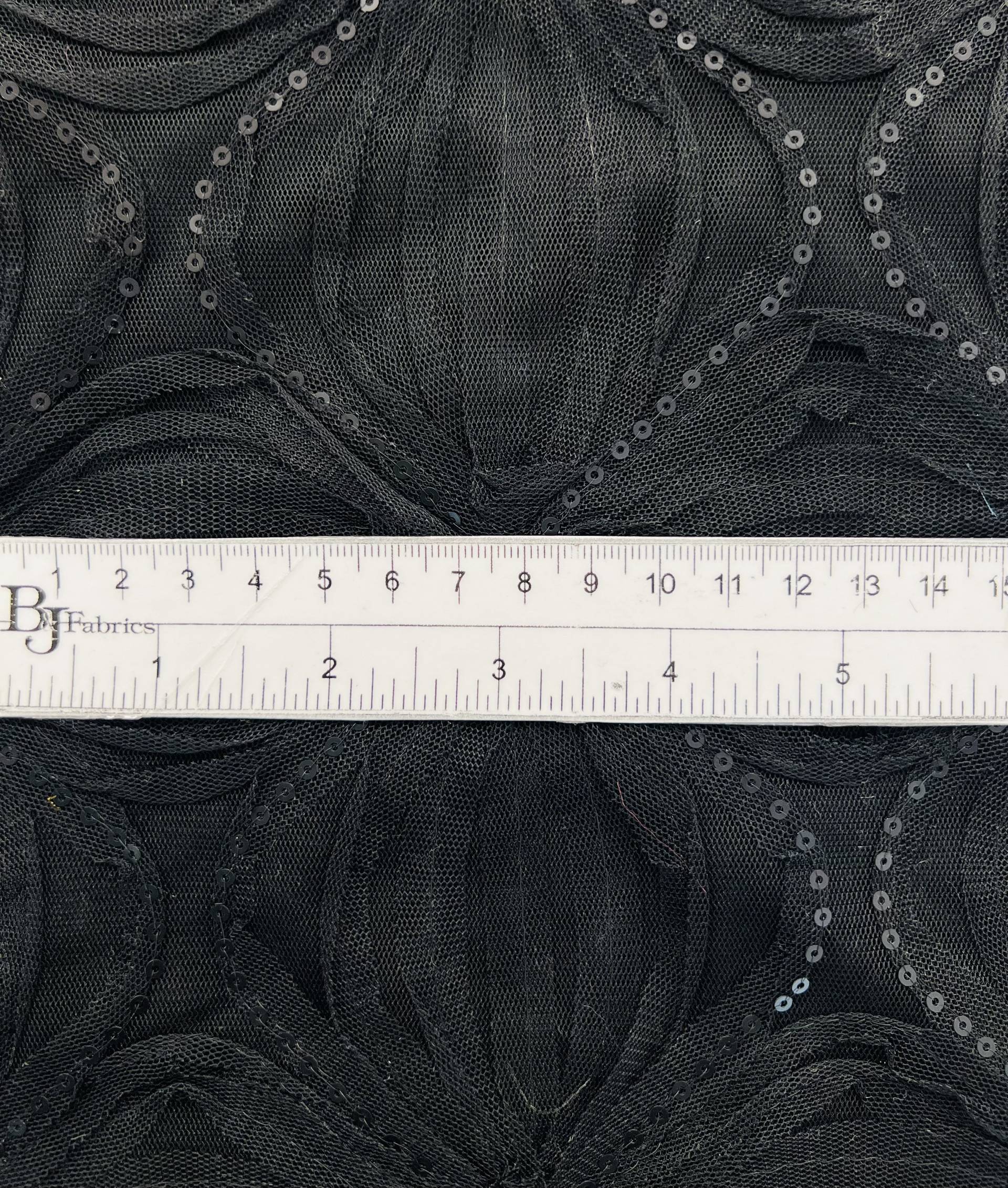 embroidered tulle with Sequins In Black