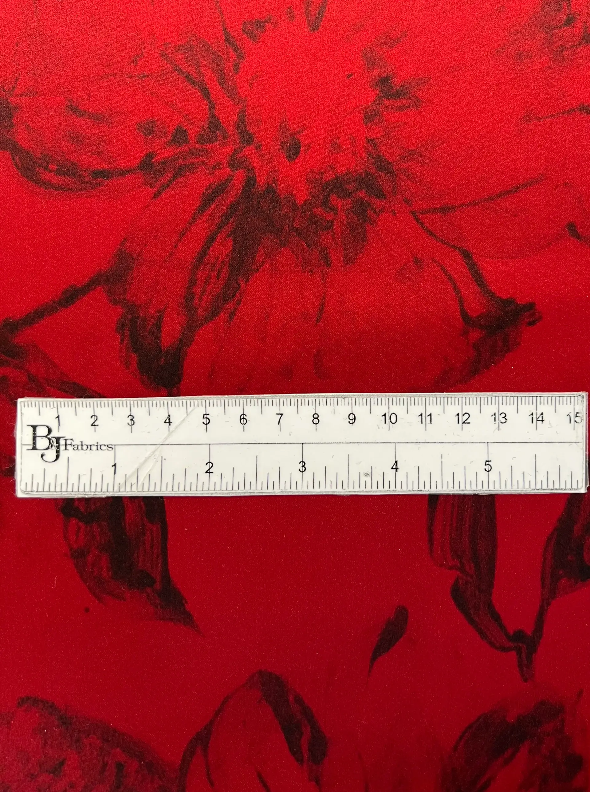 Made in Italy Printed Pure Silk Duchess Satin in Ruby