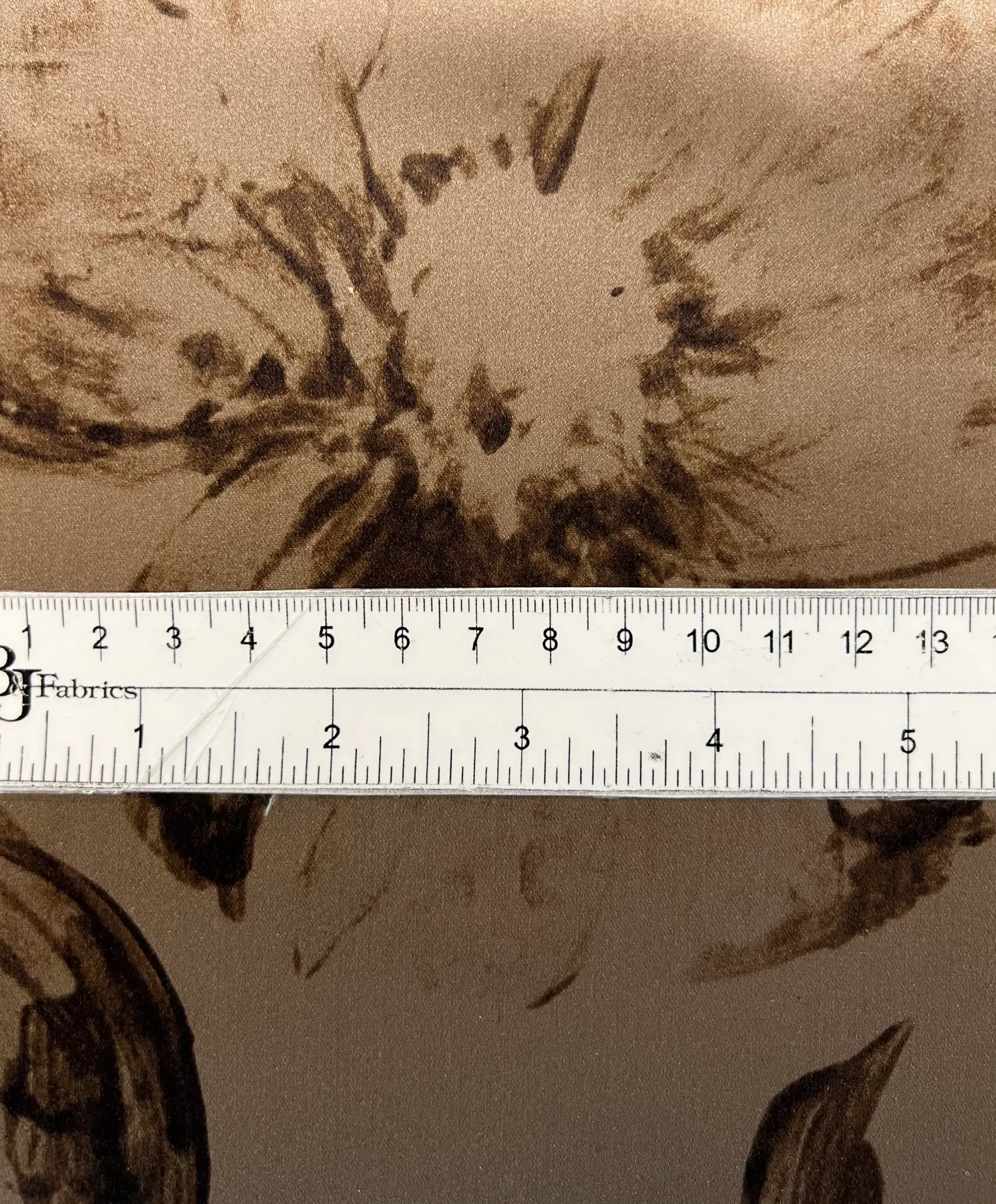 Made in Italy Printed Pure Silk Duchess Satin in Coffee