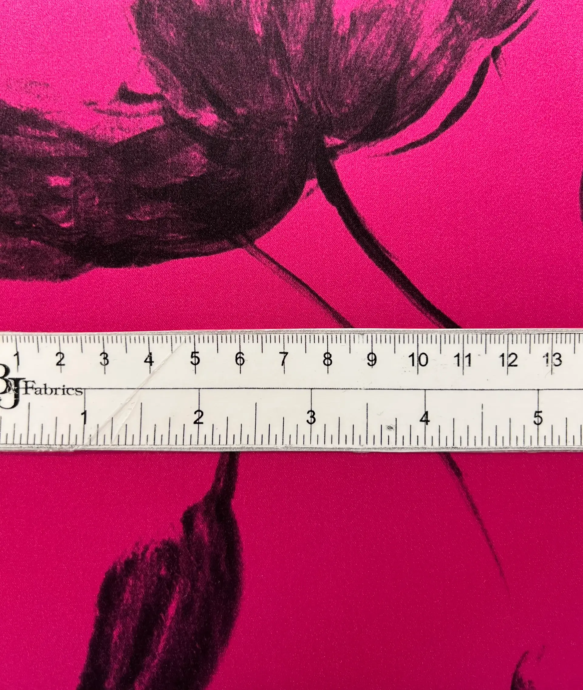 Made in Italy Printed Pure Silk Duchess Satin in Fuschia